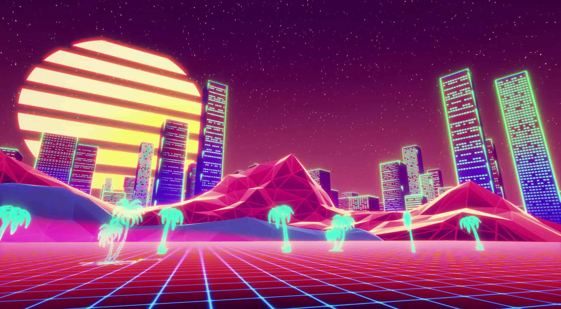 ネオンシティの素晴らしい夜景 壁紙