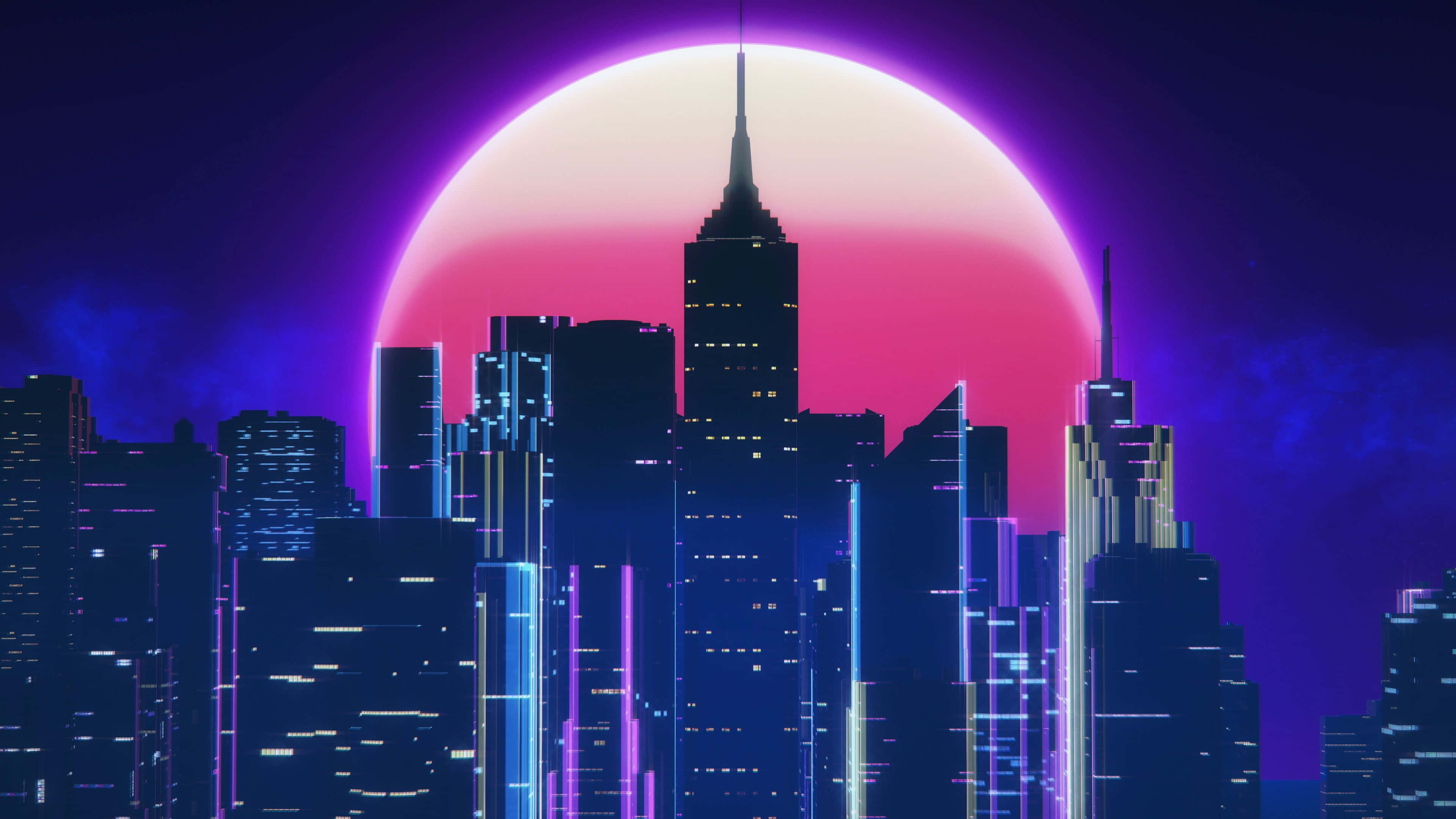 ネオンシティの背景 壁紙