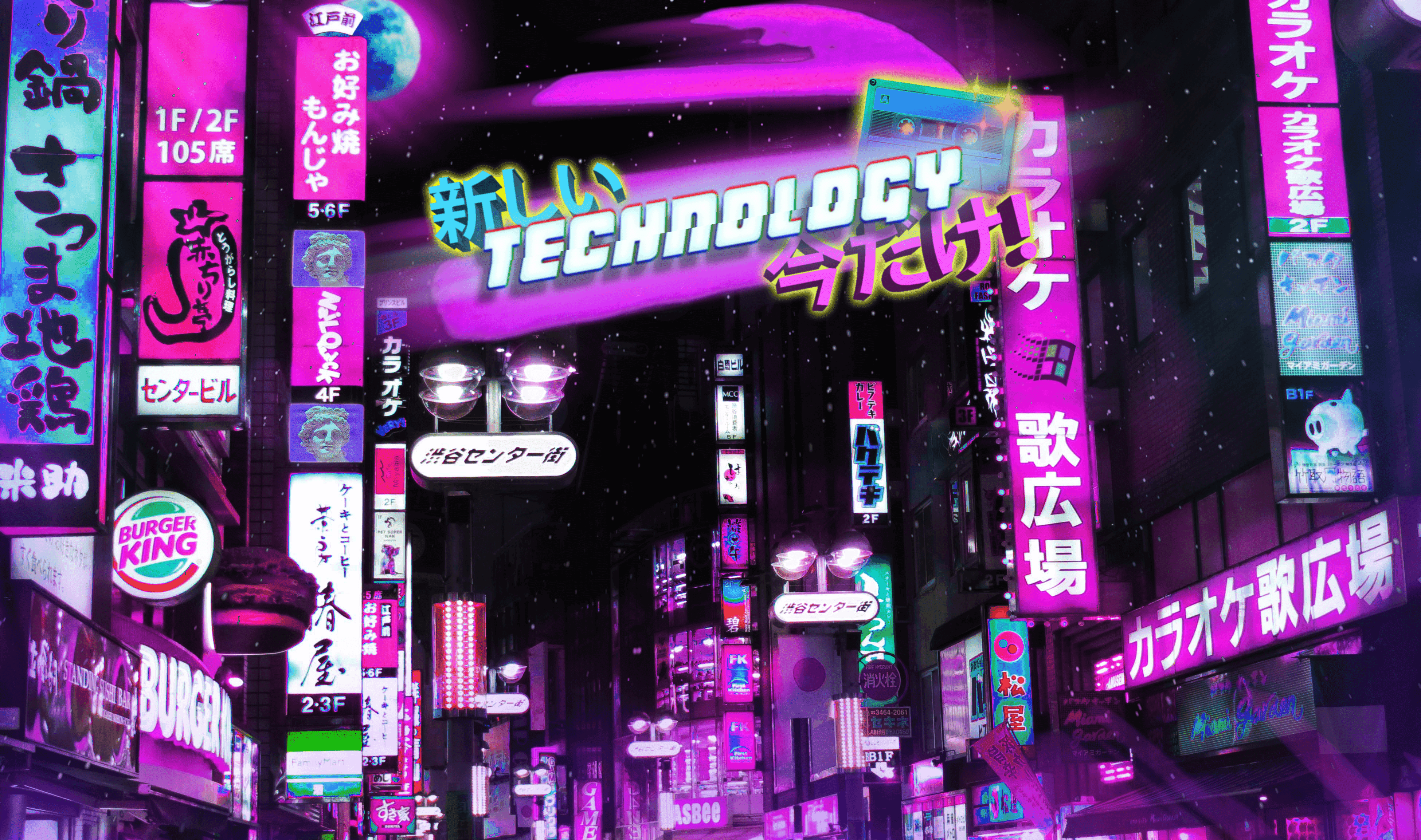 ネオンシティの背景 壁紙