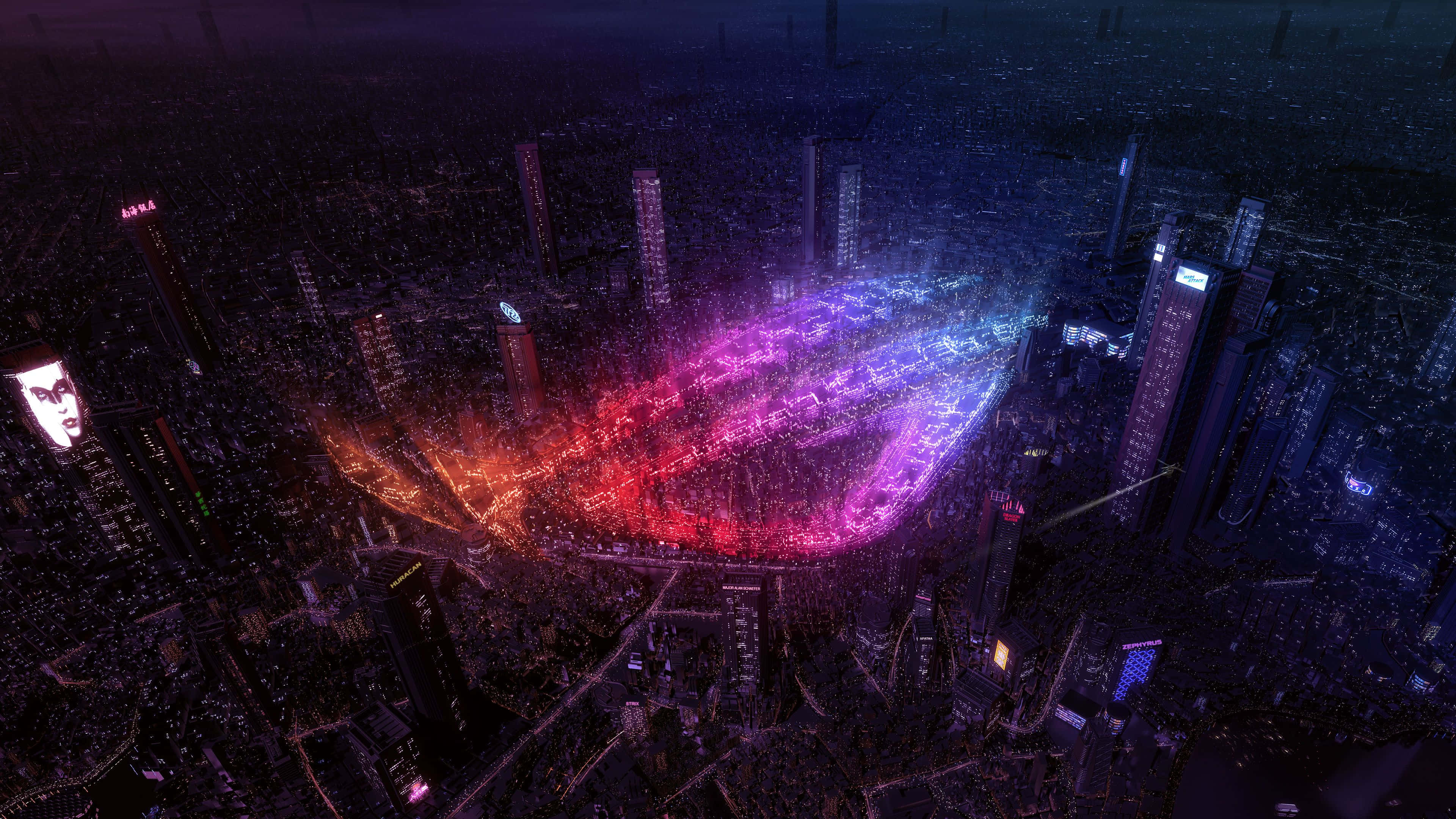 ネオンシティの背景 壁紙
