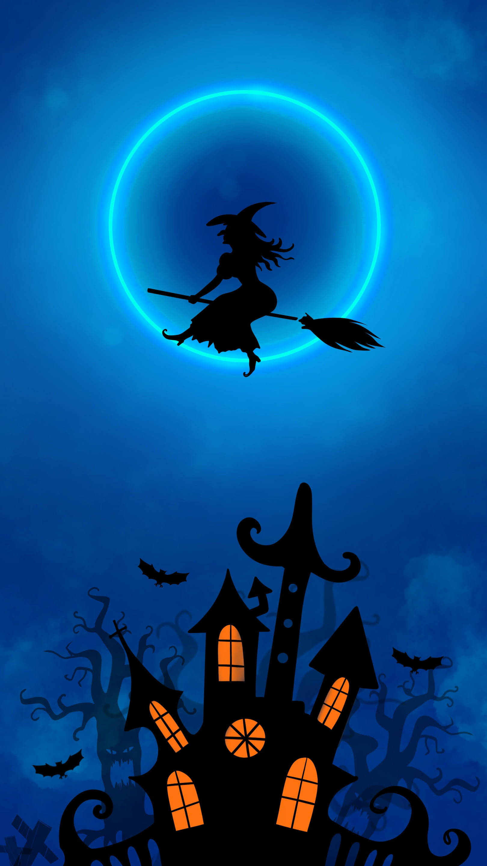 ネオンムーンハロウィン 壁紙