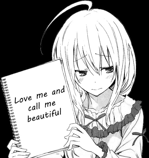 ノートを抱えるアニメ少女リクエスト 壁紙