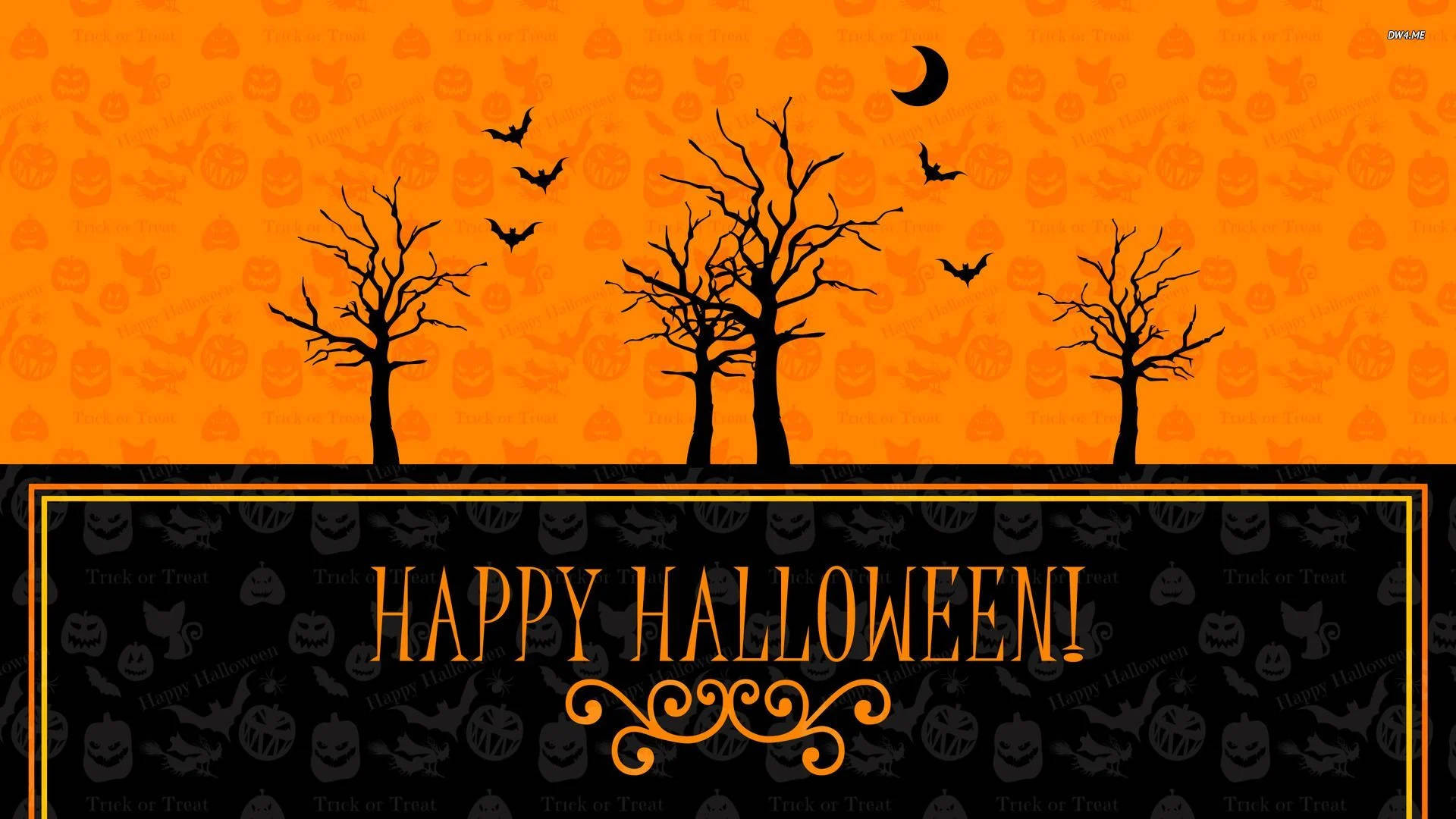 ハッピービンテージハロウィンポスター 壁紙
