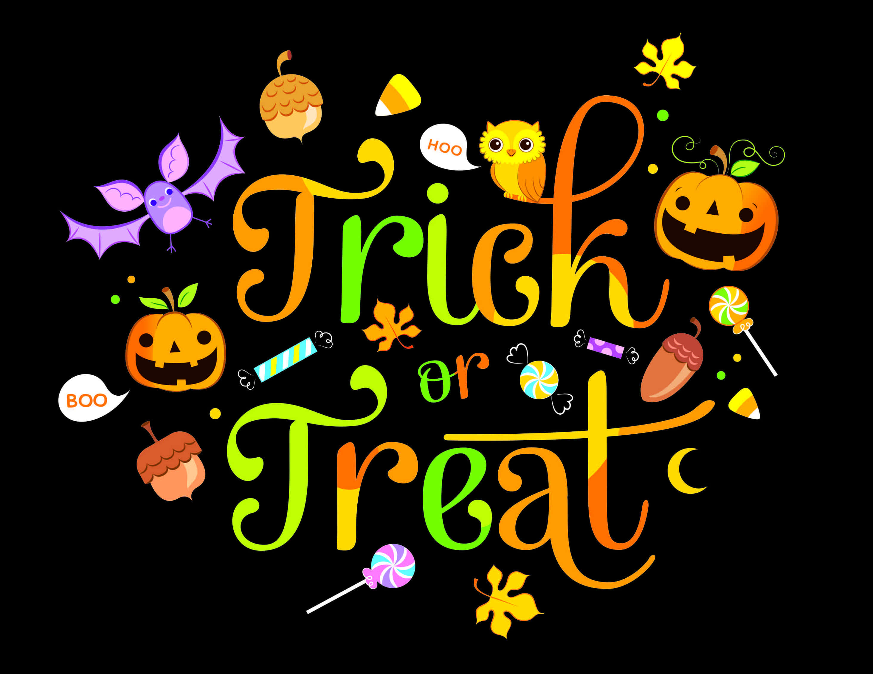 ハロウィンのお菓子集めを楽しむ子どもたち 壁紙