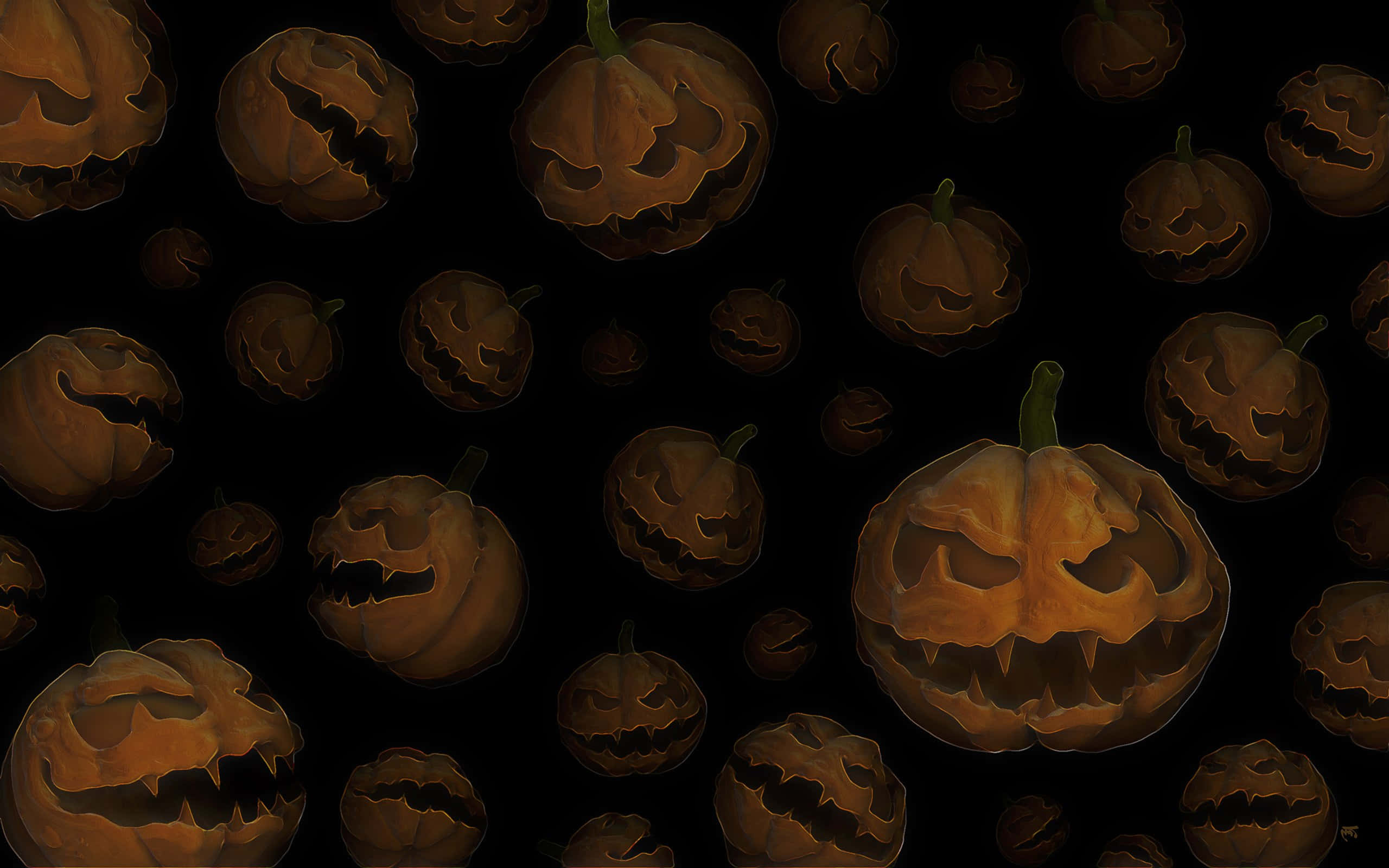 ハロウィンのかぼちゃ 不気味な顔の背景 壁紙
