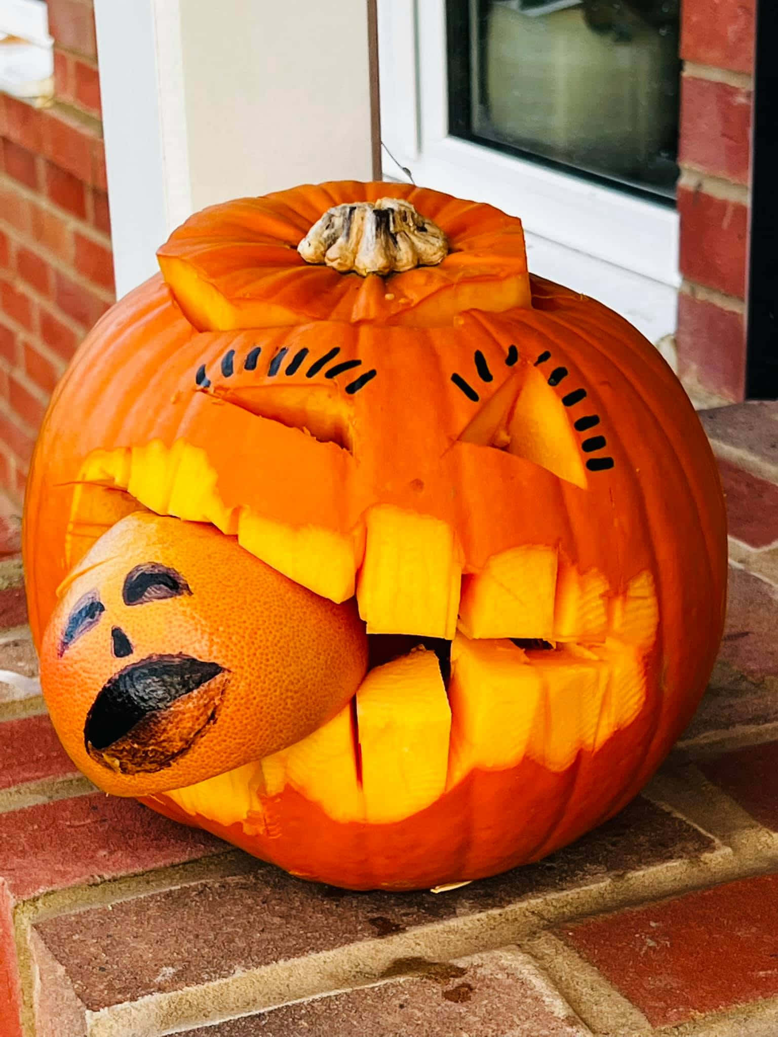 ハロウィンのかぼちゃ 怖いモンスターの絵 壁紙