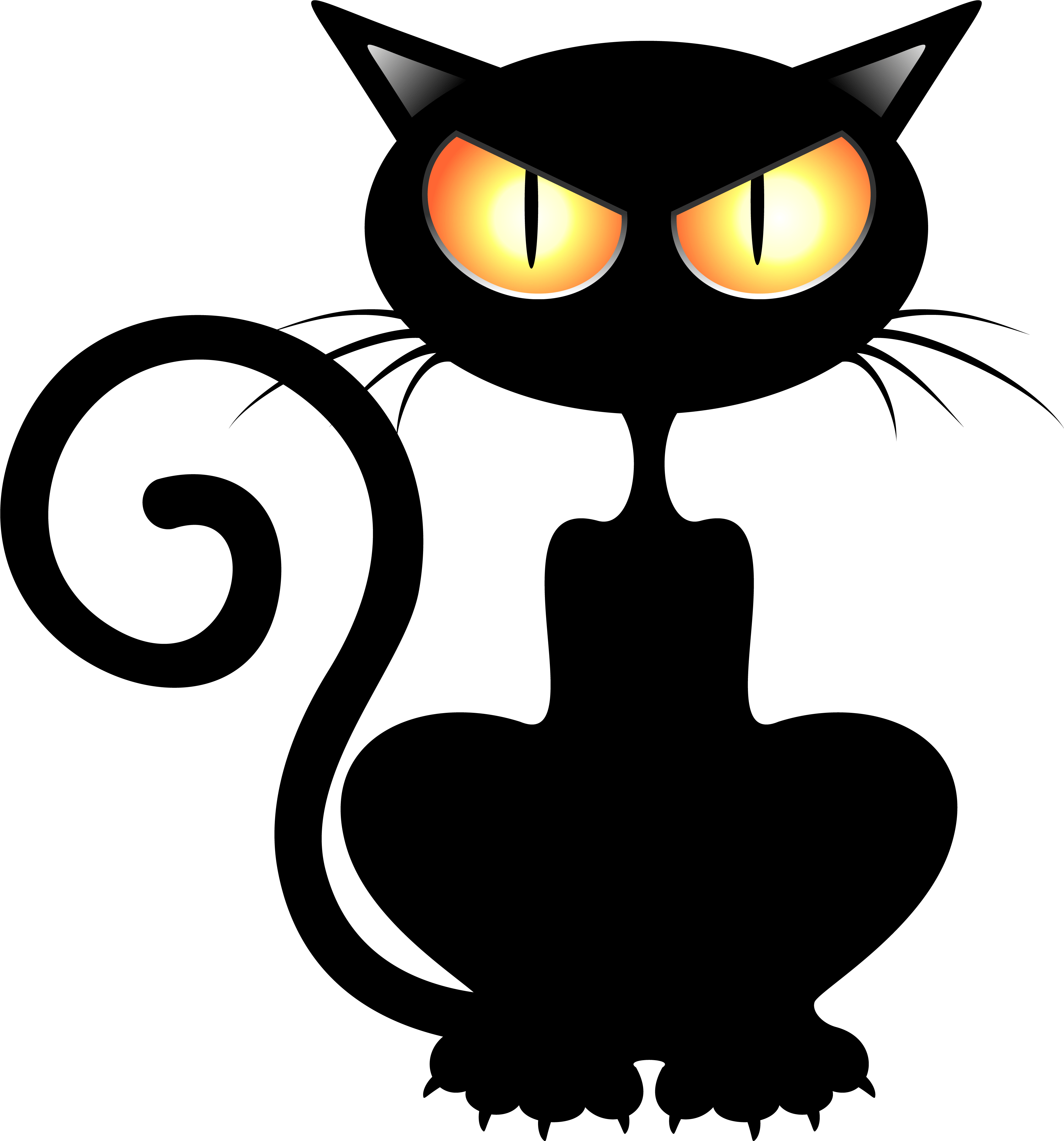 ハロウィンの黒猫シルエット 壁紙