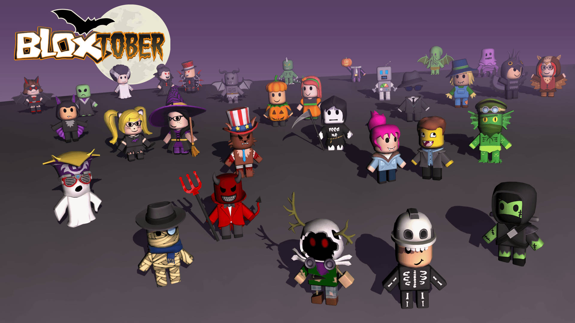 Robloxゲームのハロウィンアバターデザインの素晴らしい壁紙