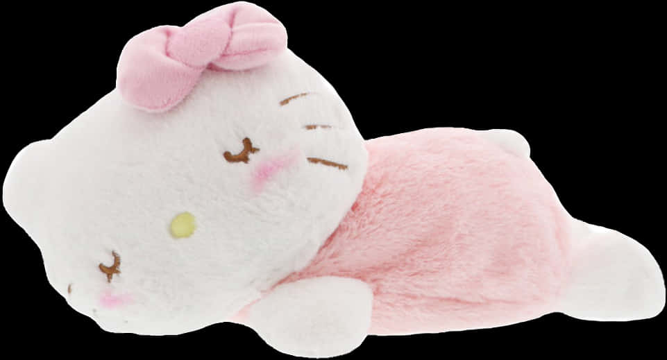 ハローキティのぬいぐるみが寝そべっている 壁紙