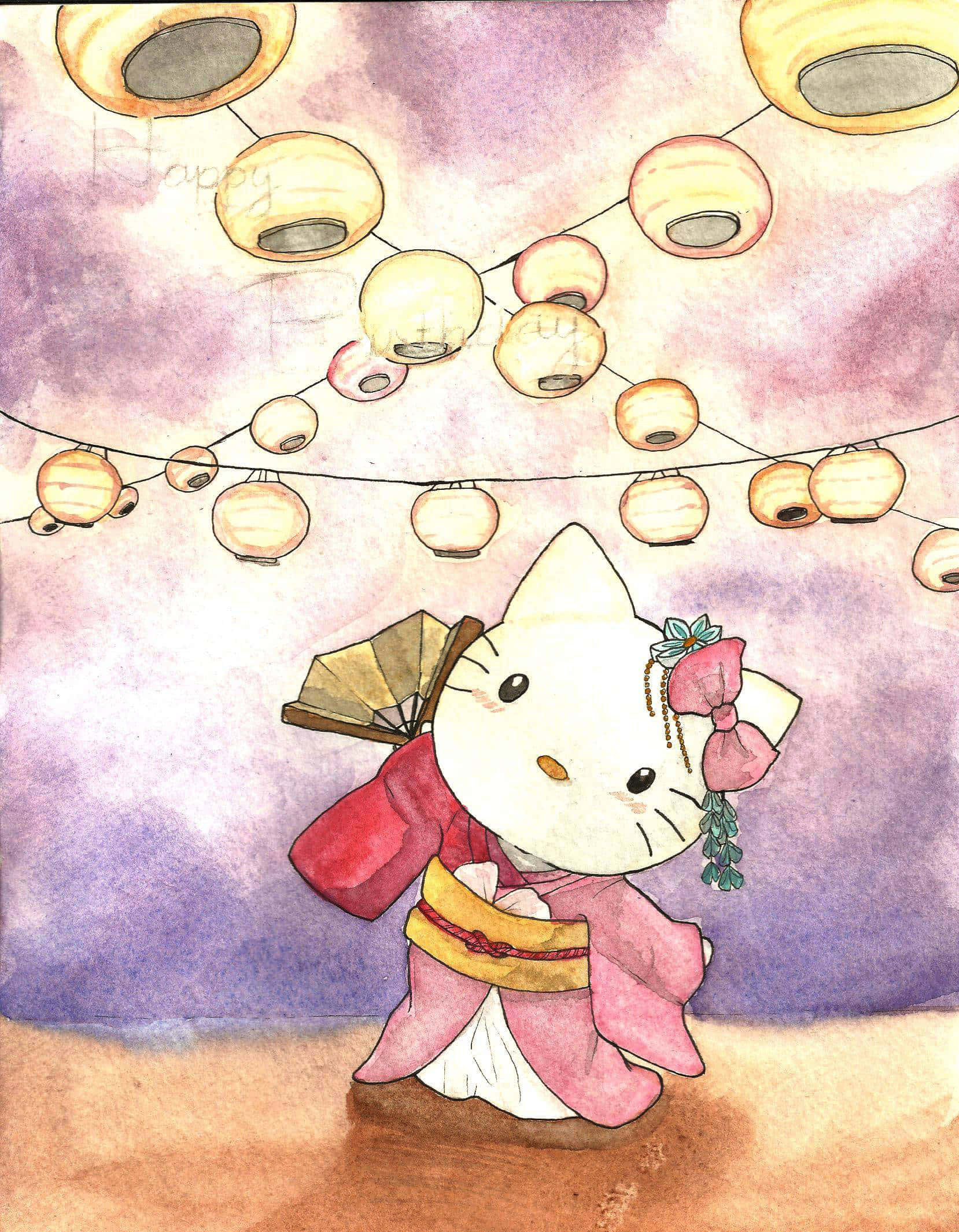 ハローキティのイラスト サンリオ プロフィール画像 壁紙