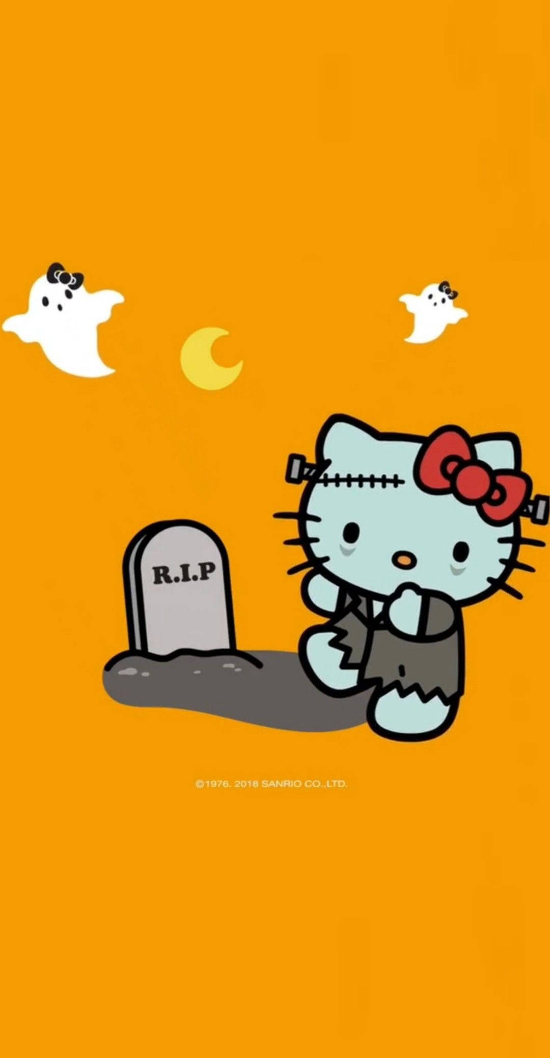 ハローキティのハロウィン墓地 壁紙