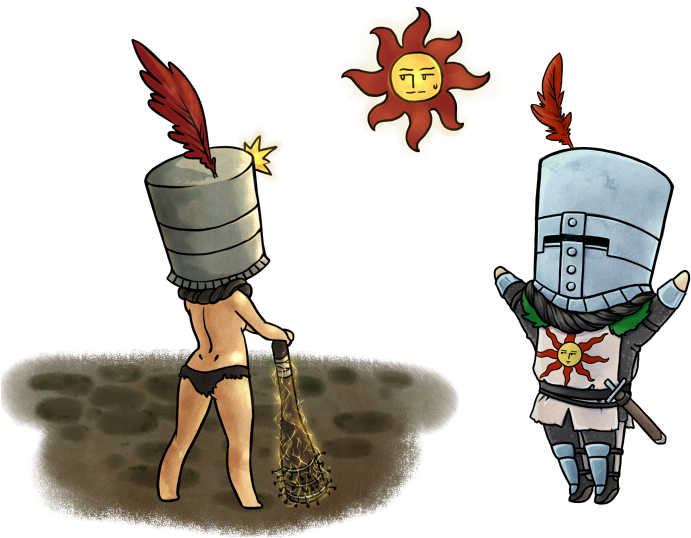 バケツ頭の戦士たち ファンタジーアート 壁紙