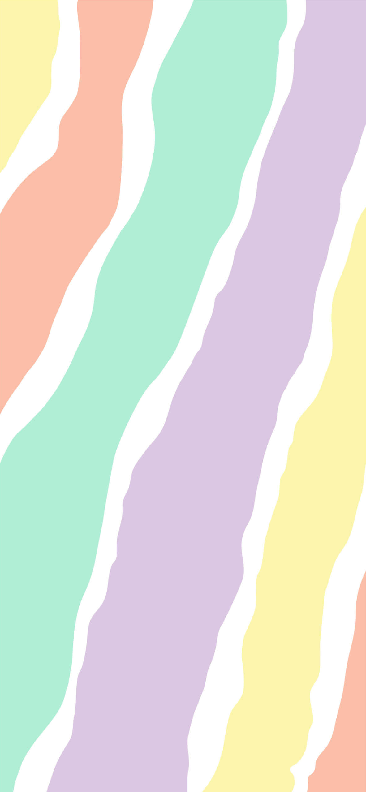 パステルカラーのストライプ柄とレインボーパターンの壁紙 壁紙