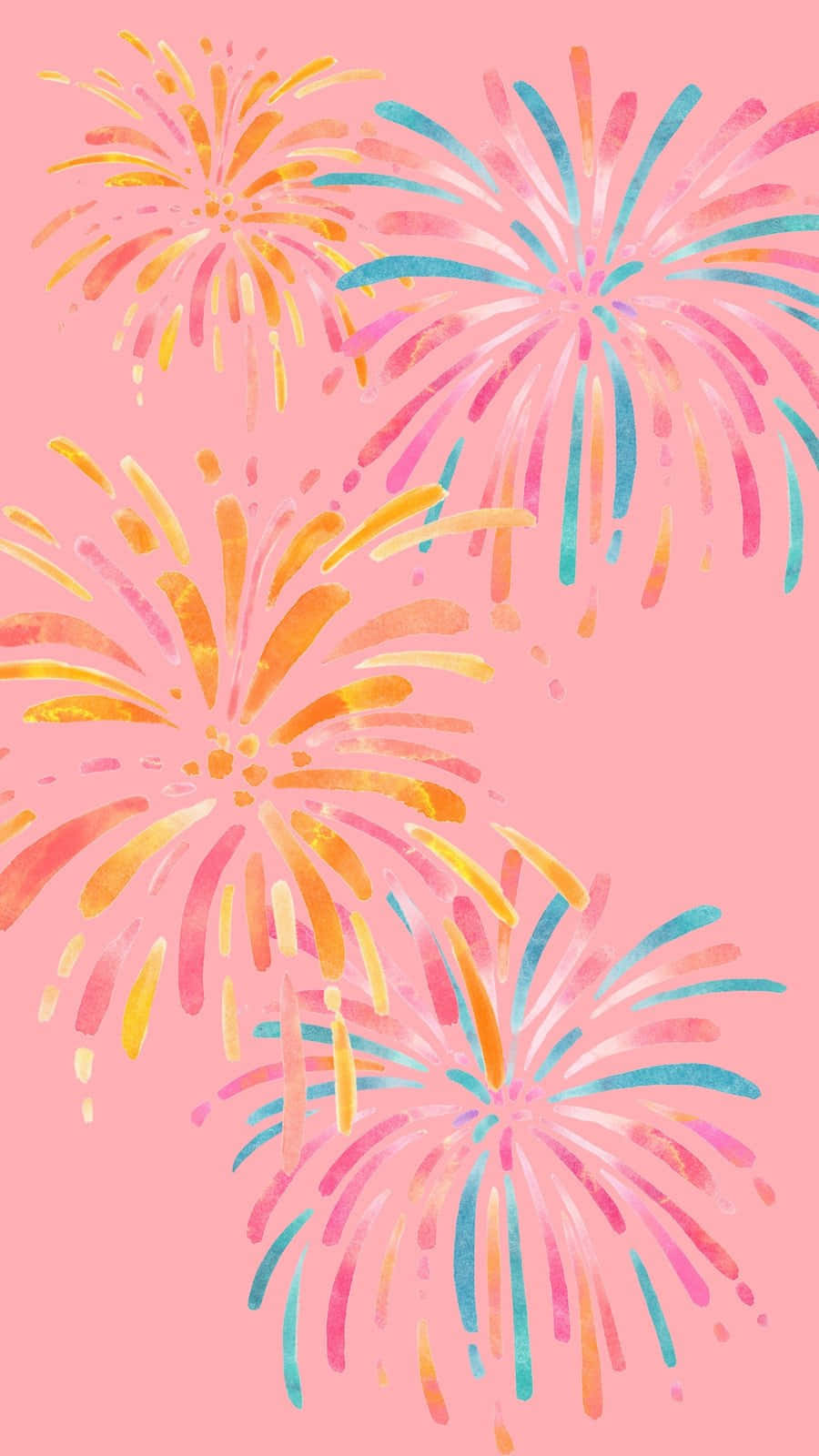 パステルカラーの花火グラフィックアート 壁紙