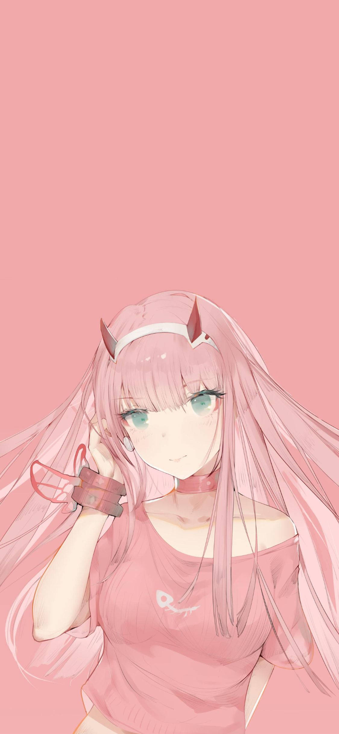 パステルピンクの美的少女 壁紙