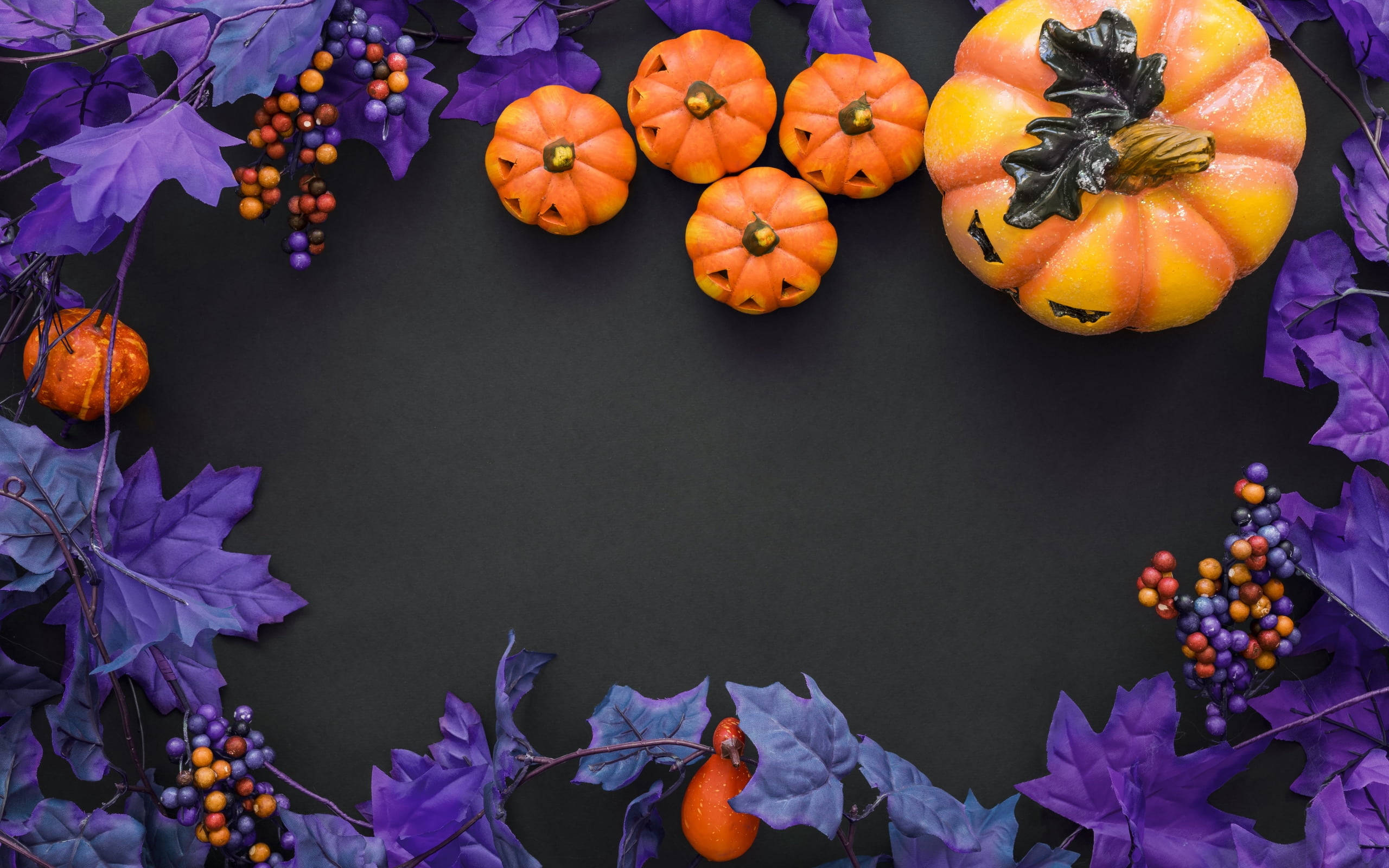 パープルかわいいハロウィン 壁紙