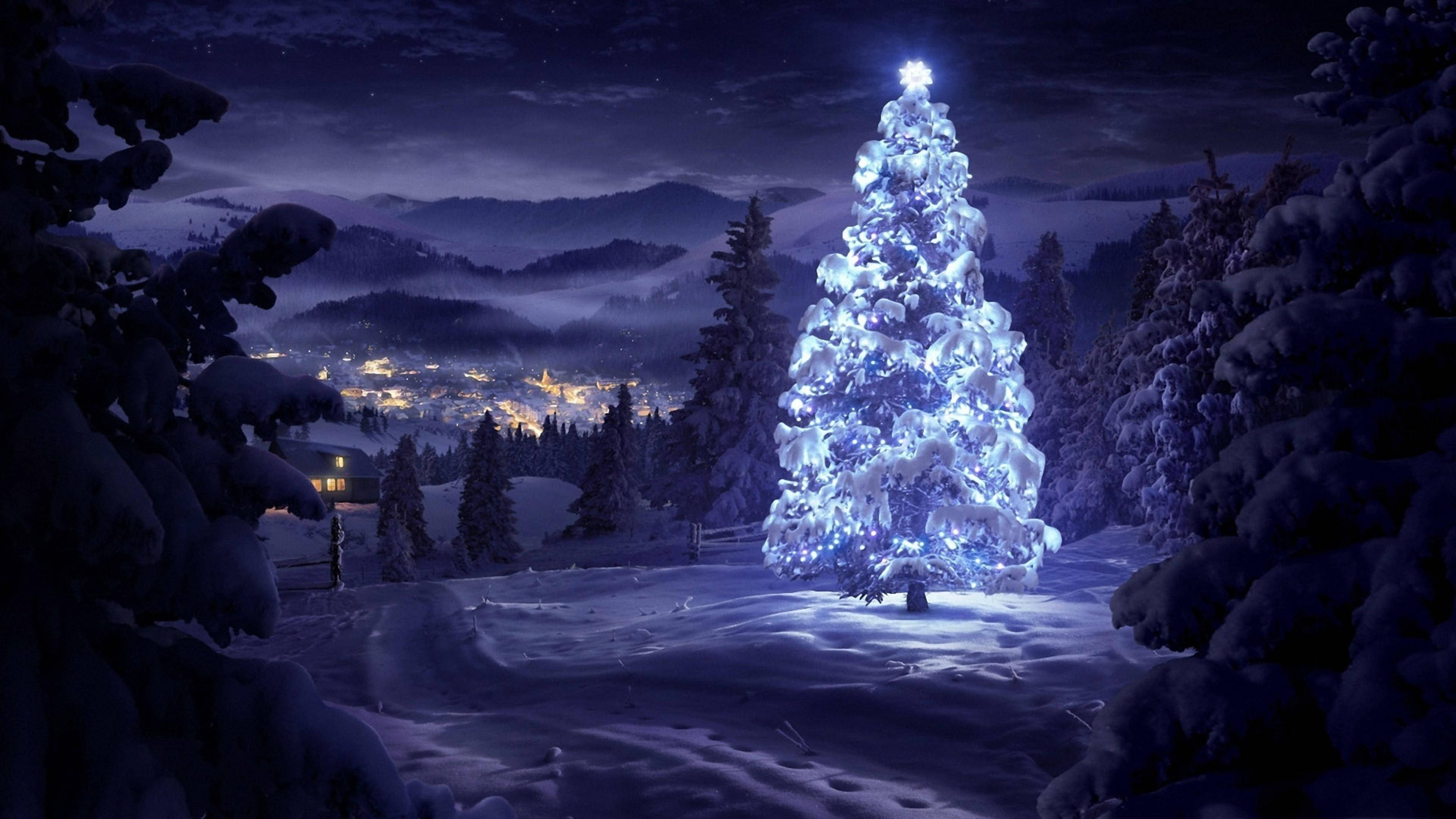 パープルでクールなクリスマスシーンデスクトップ 壁紙