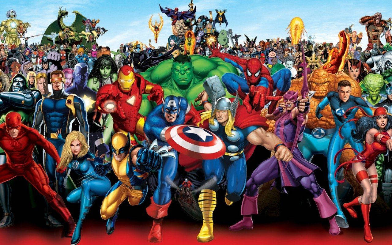 マーベルスーパーヒーロー、ハルク、ソー、キャプテン・アメリカ、アイアンマンなど。