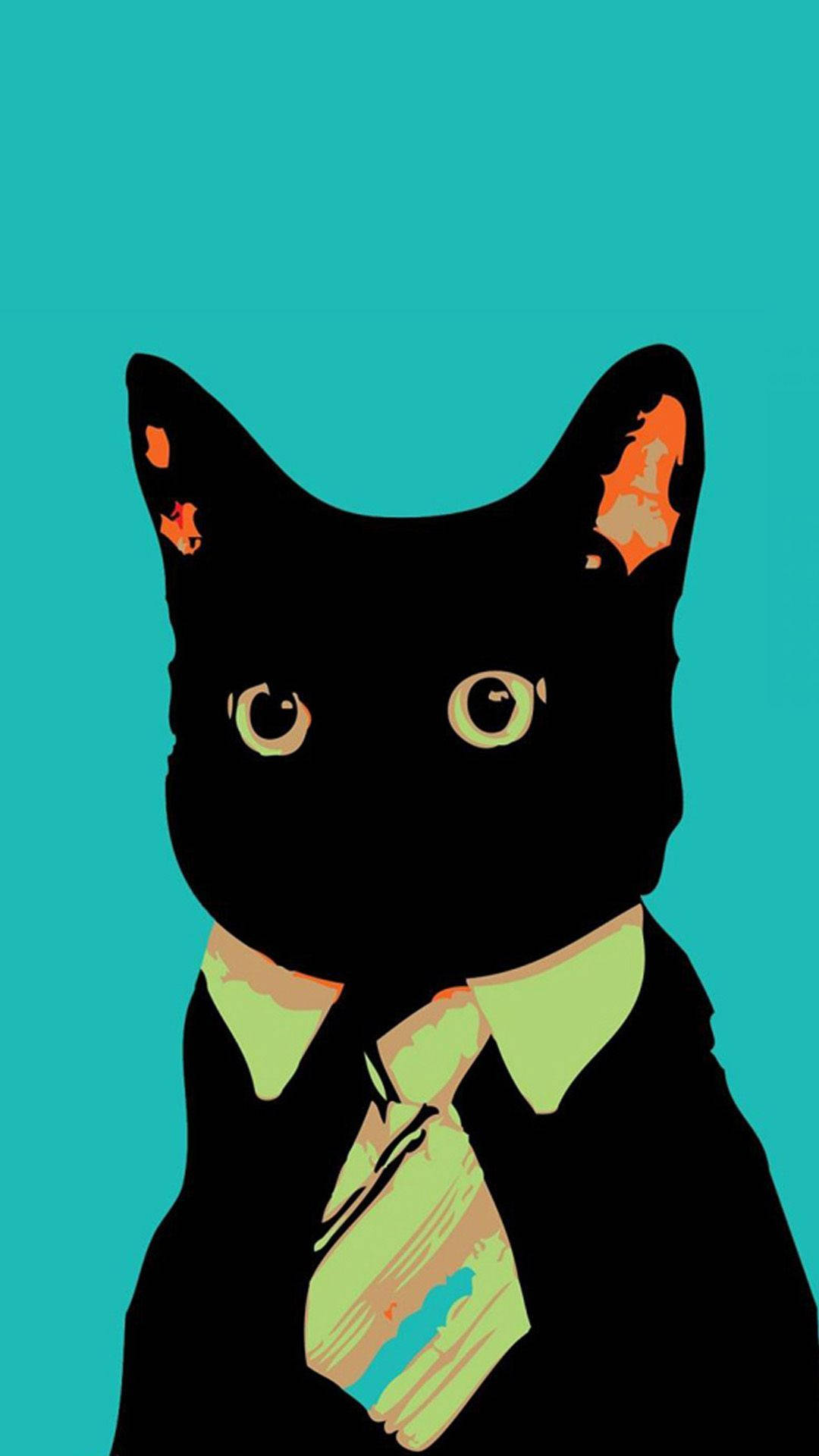ビジネスコンセプトデザイン 黒猫 iPhone 壁紙