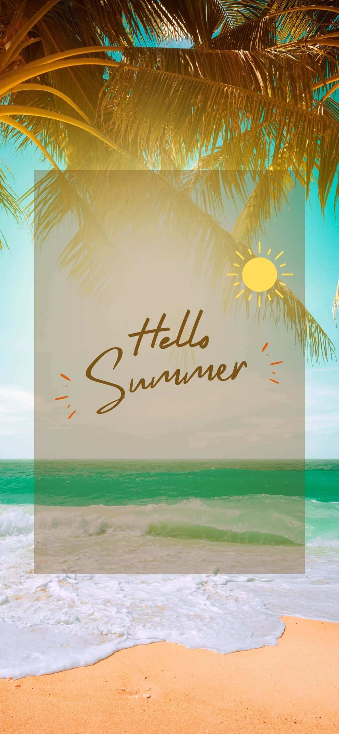 ビーチの上のヤシの木 iPhone X 夏の背景 壁紙