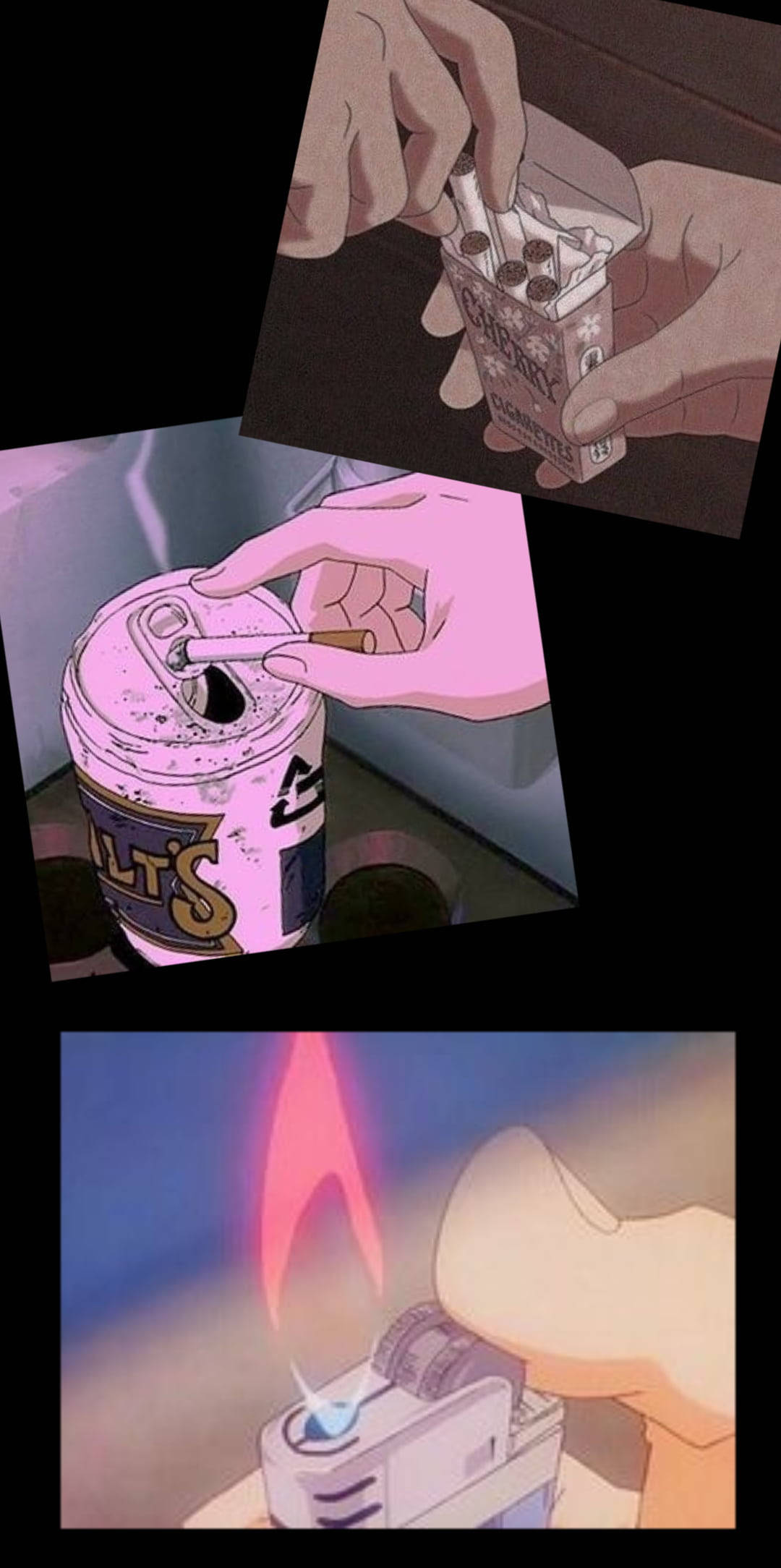 ビールとタバコのレトロアニメ風 壁紙