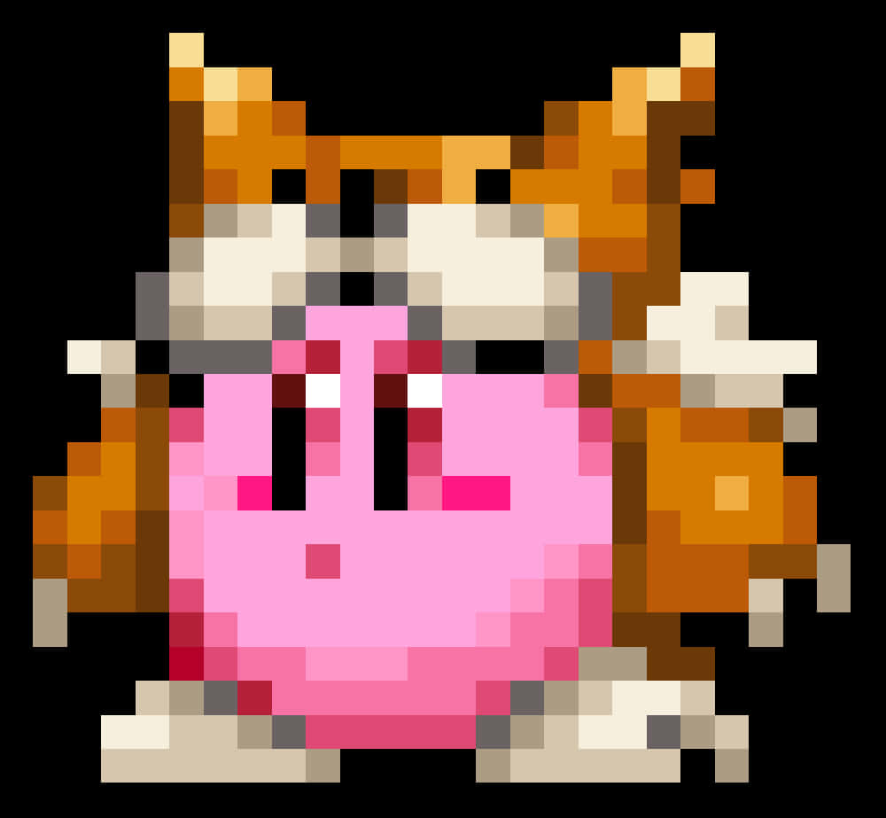 ピクセル化されたカービィのキャラクター 壁紙