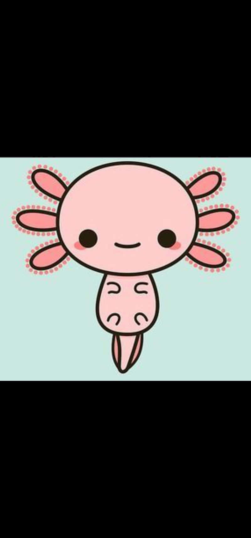 ピンクのかわいいアホロートル デジタルイラスト 壁紙