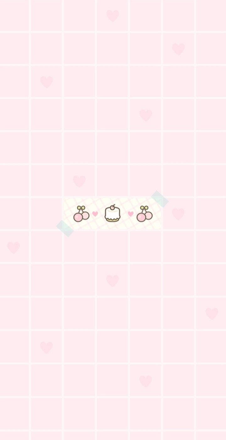ピンクのかわいいチェリー 壁紙