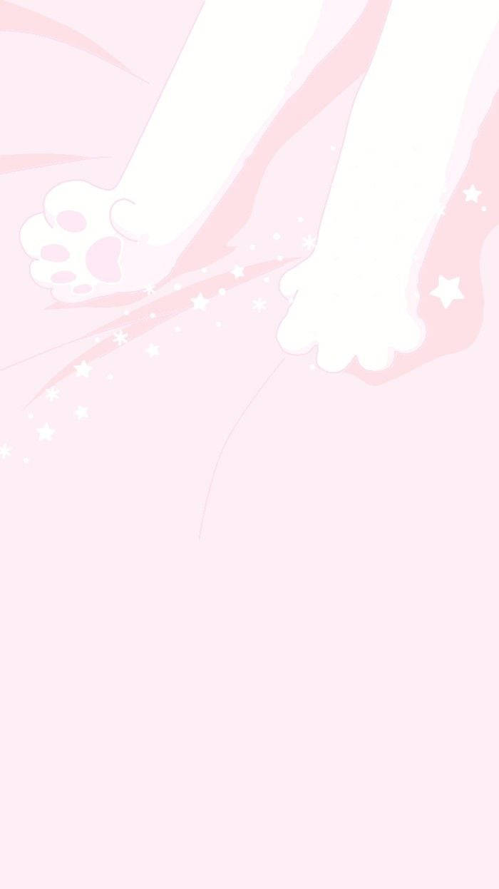 ピンクのかわいい伸び猫 壁紙