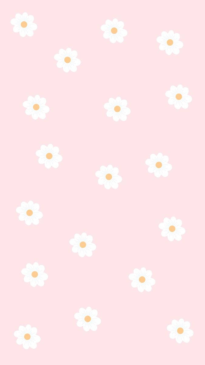 ピンクのかわいい花のシームレスパターン 壁紙