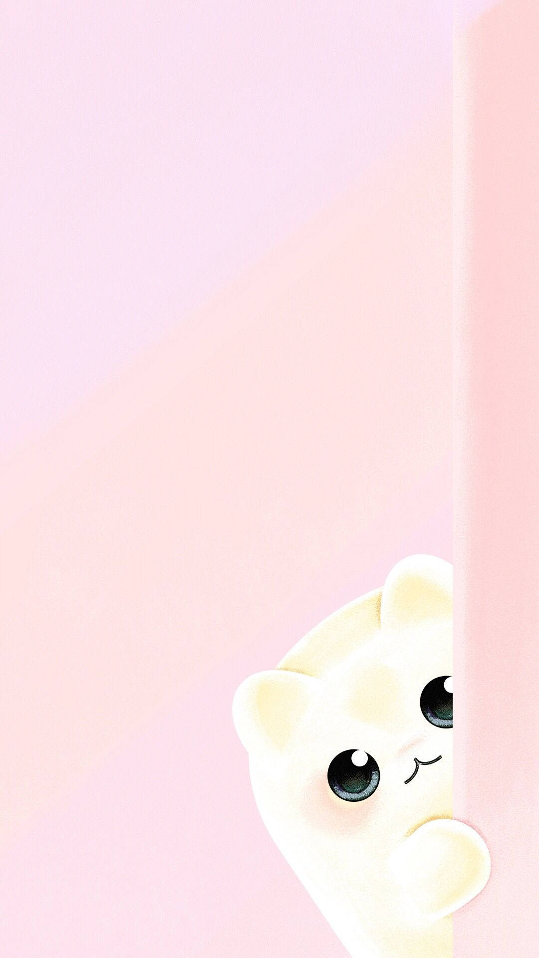 ピンクのかわいい覗き猫 壁紙
