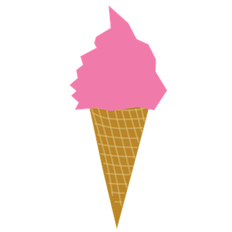 ピンクのアイスクリームコーンの夏のおやつ 壁紙