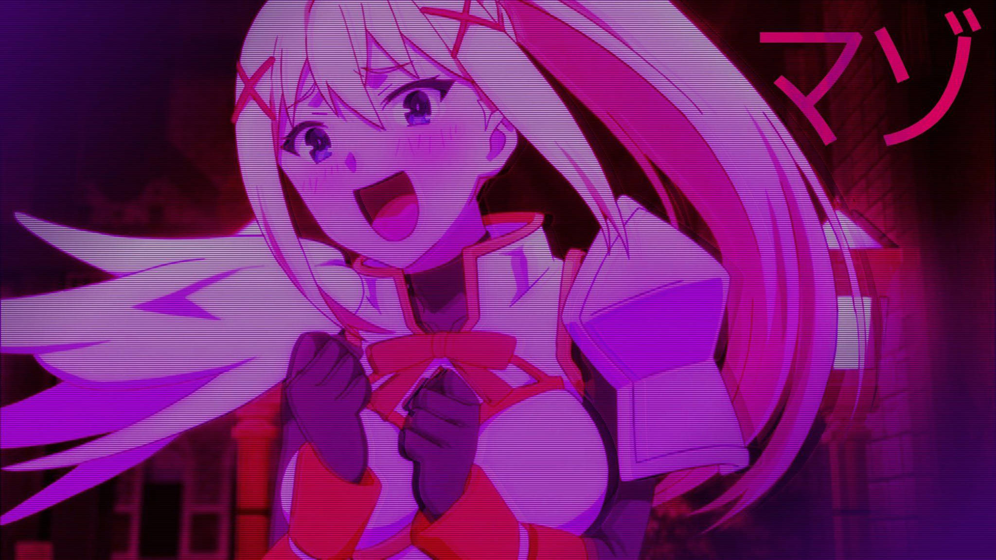 ピンクのアニメ風ダクネス 壁紙