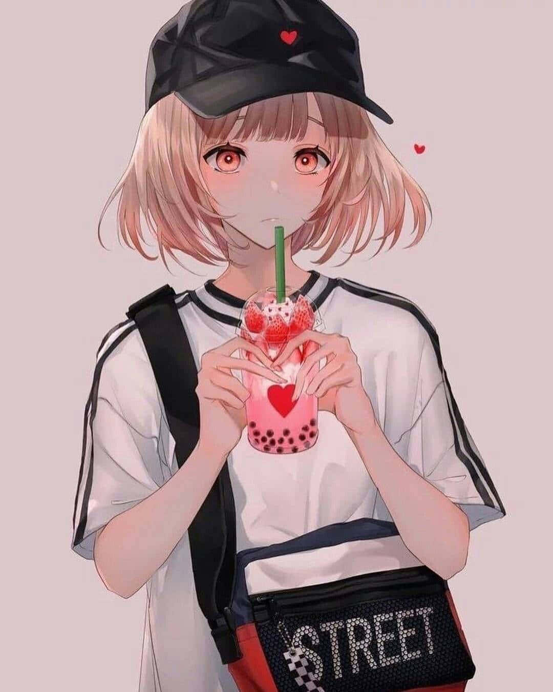 ピンクのアニメ風美しい壁紙 壁紙