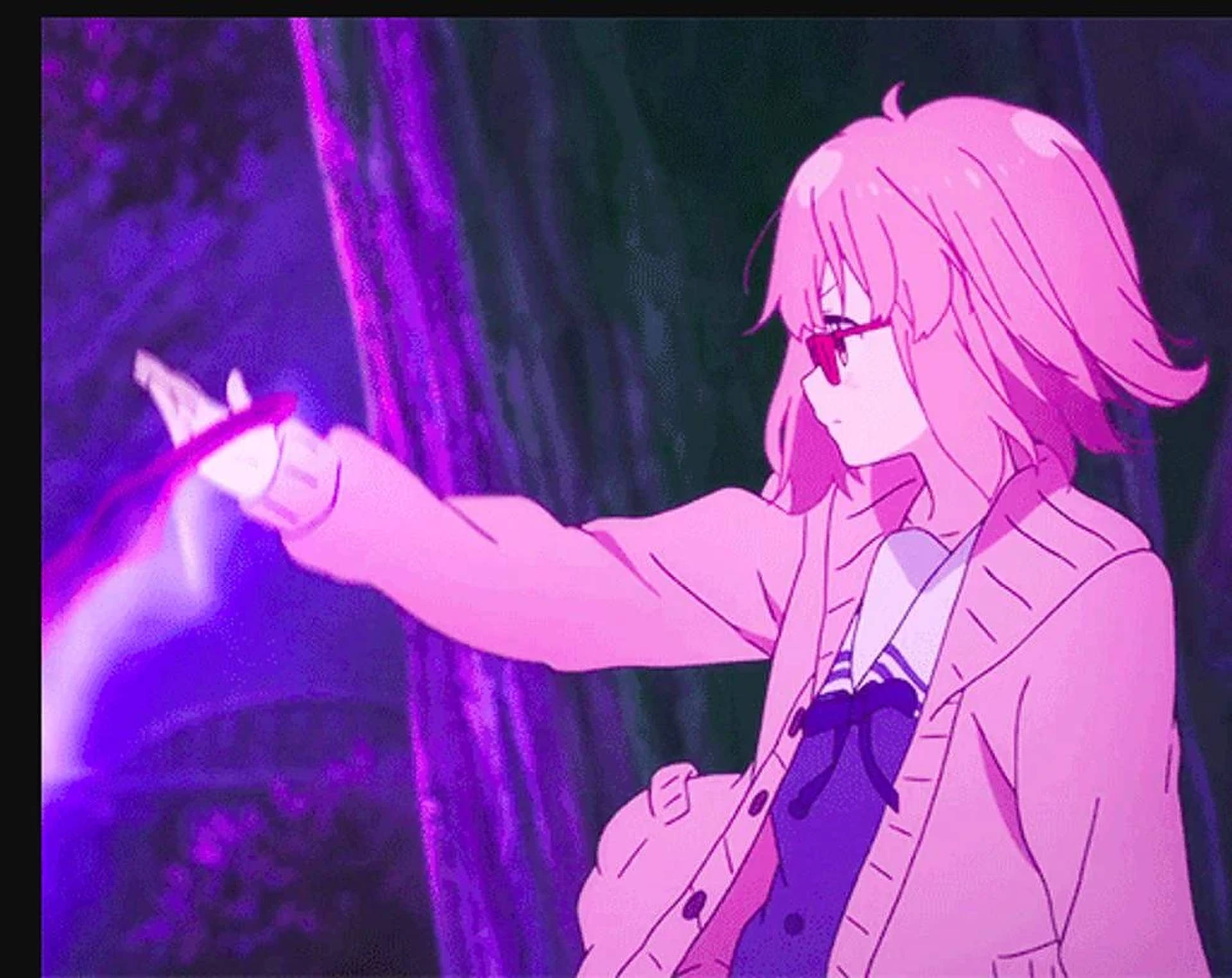 ピンクのアニメ風美少女の壁紙