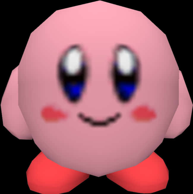 ピンクのカービィキャラクターグラフィック 壁紙