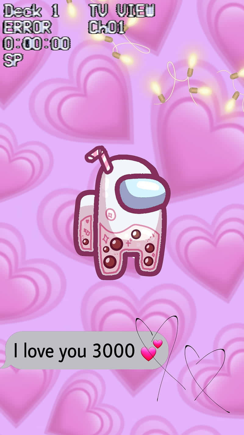 ピンクのゲーム、ハートとロボット 壁紙