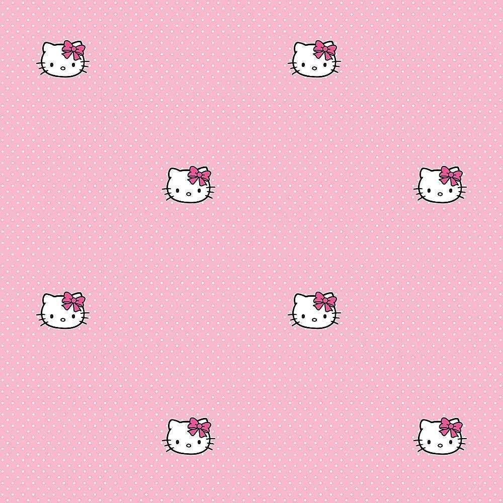 ピンクのハローキティヘッドパターン 壁紙