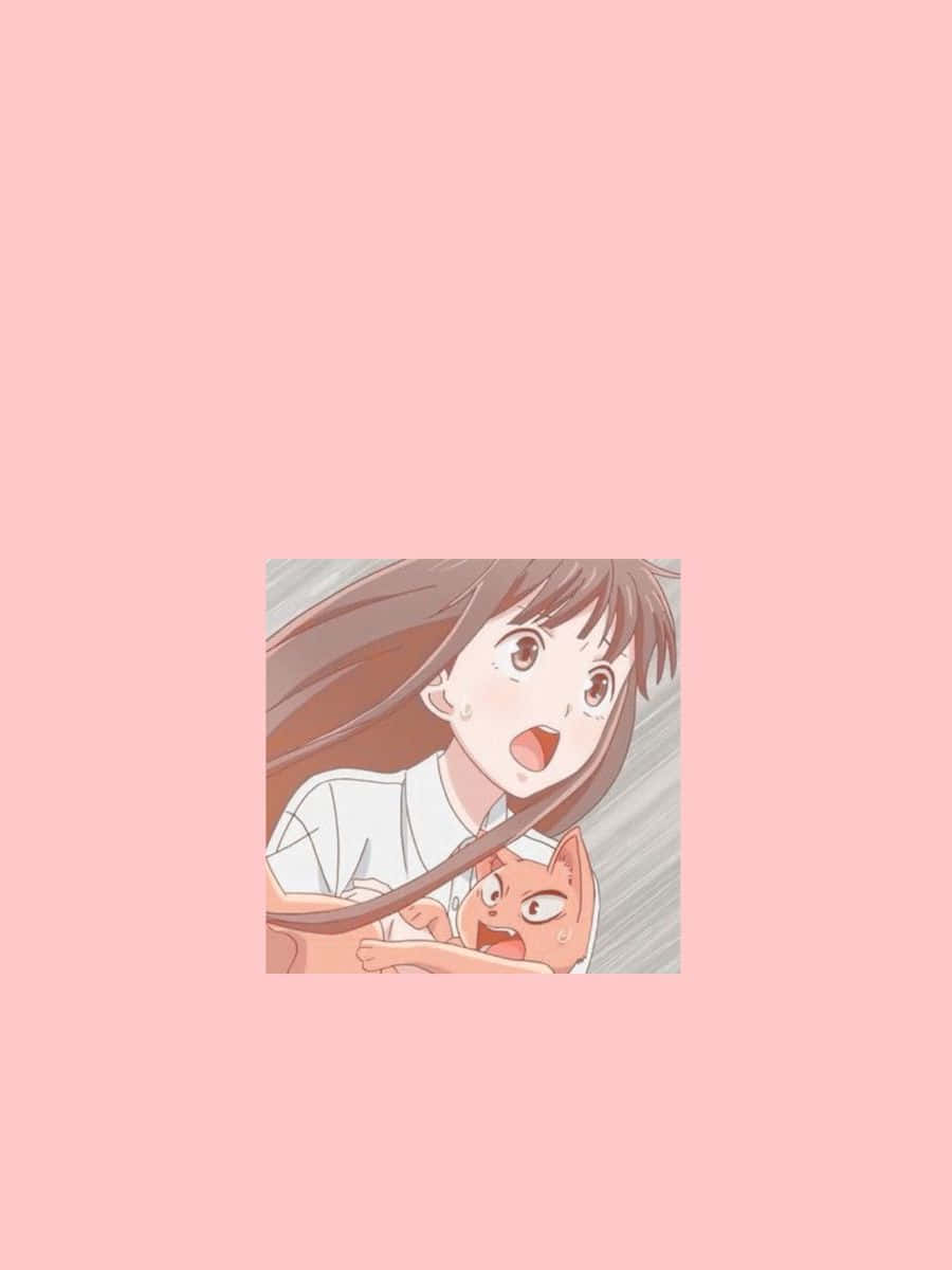 ピンクのミニマルな透本田 フルーツバスケット アニメ 壁紙