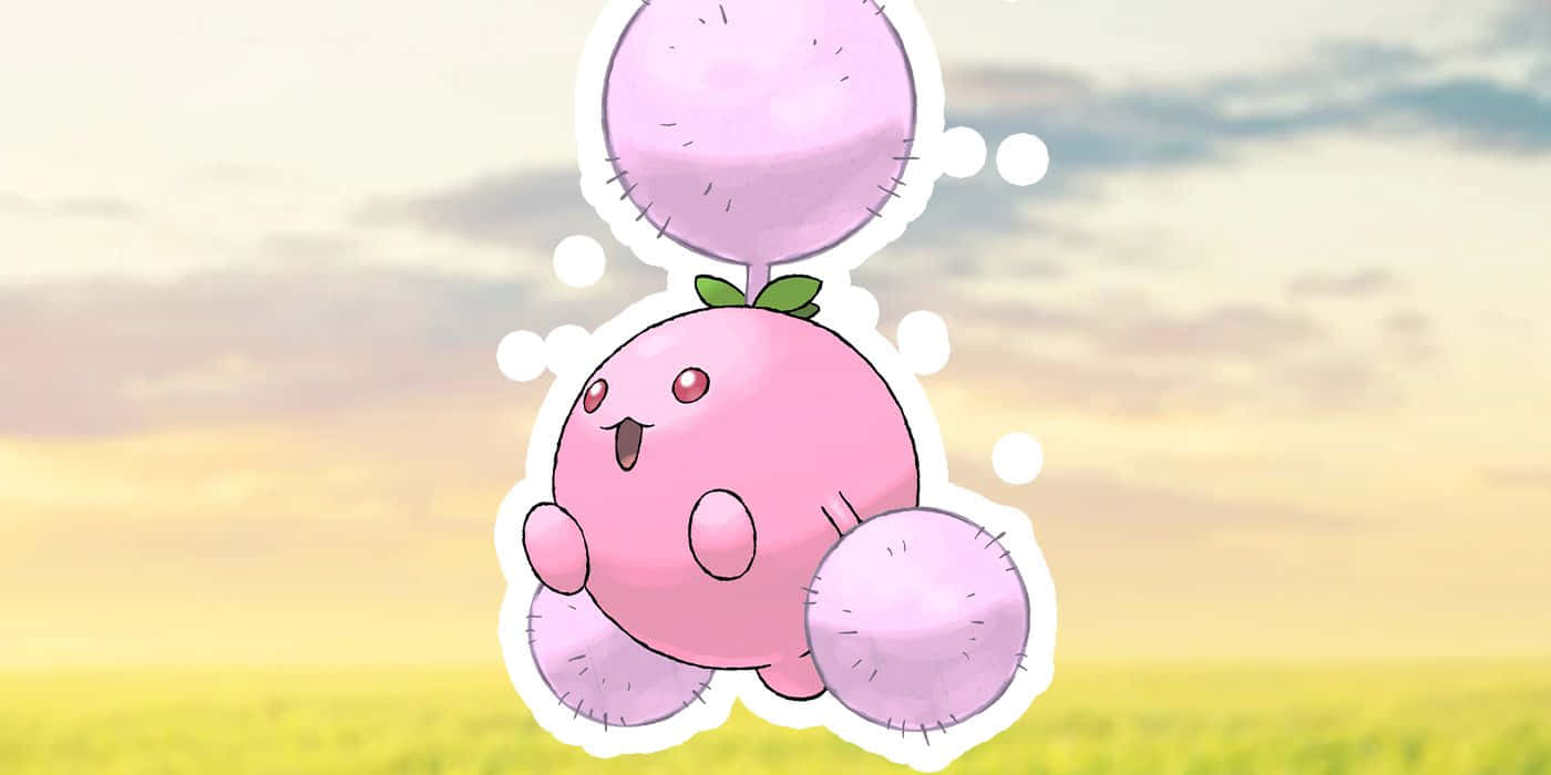 ピンクのワタッコ 壁紙