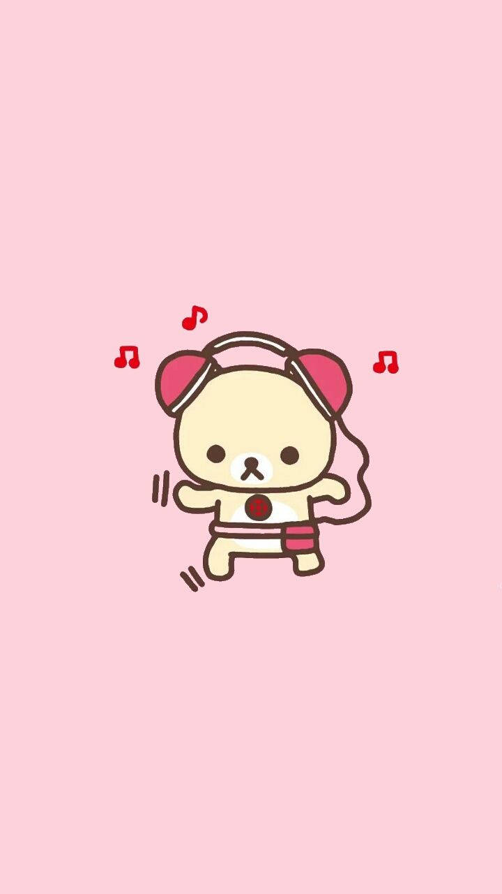 ピンクの可愛いリラックマ音楽 壁紙