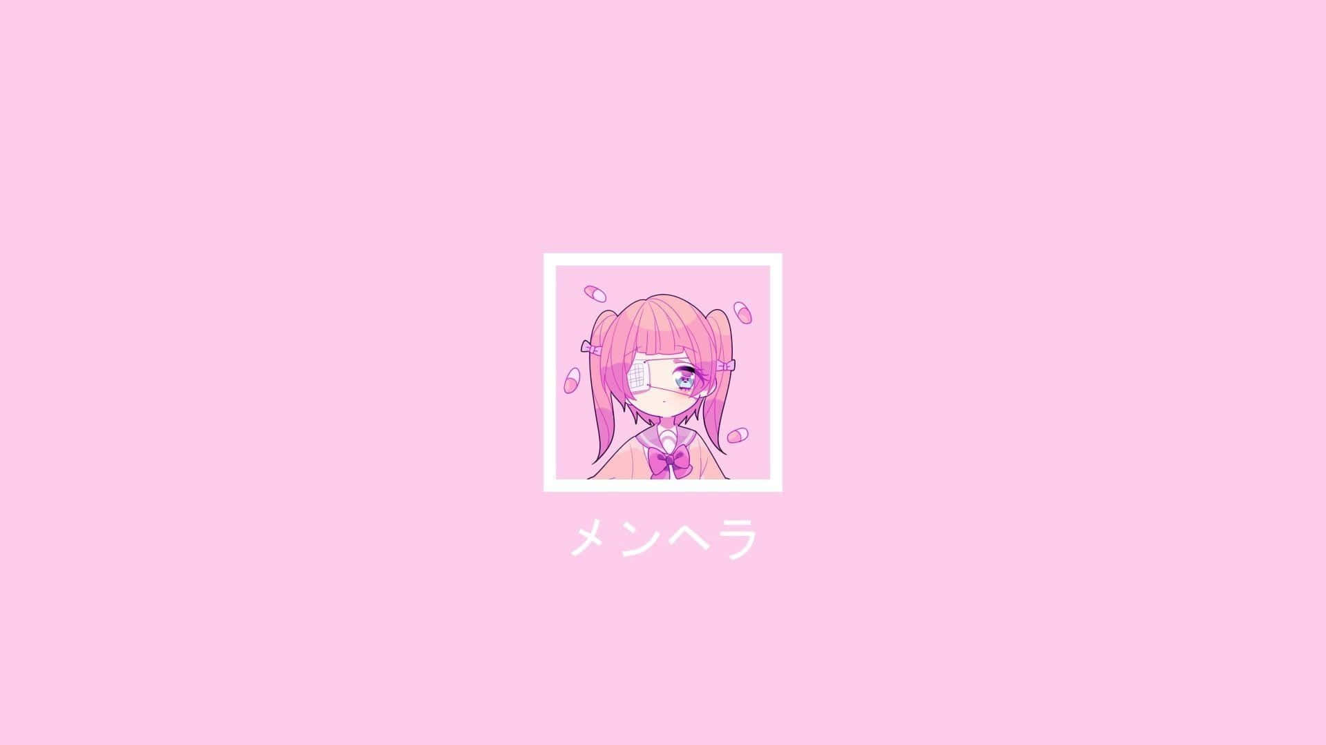 ピンクの柔らかな雰囲気を感じる美しいアニメ風デザイン 壁紙