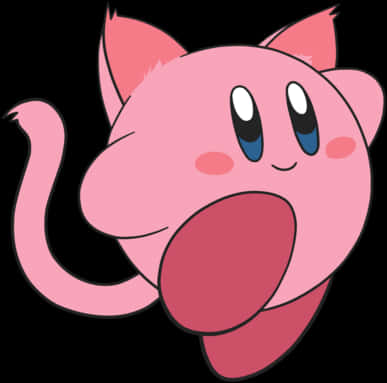 ピンクの猫耳キャラクター 壁紙