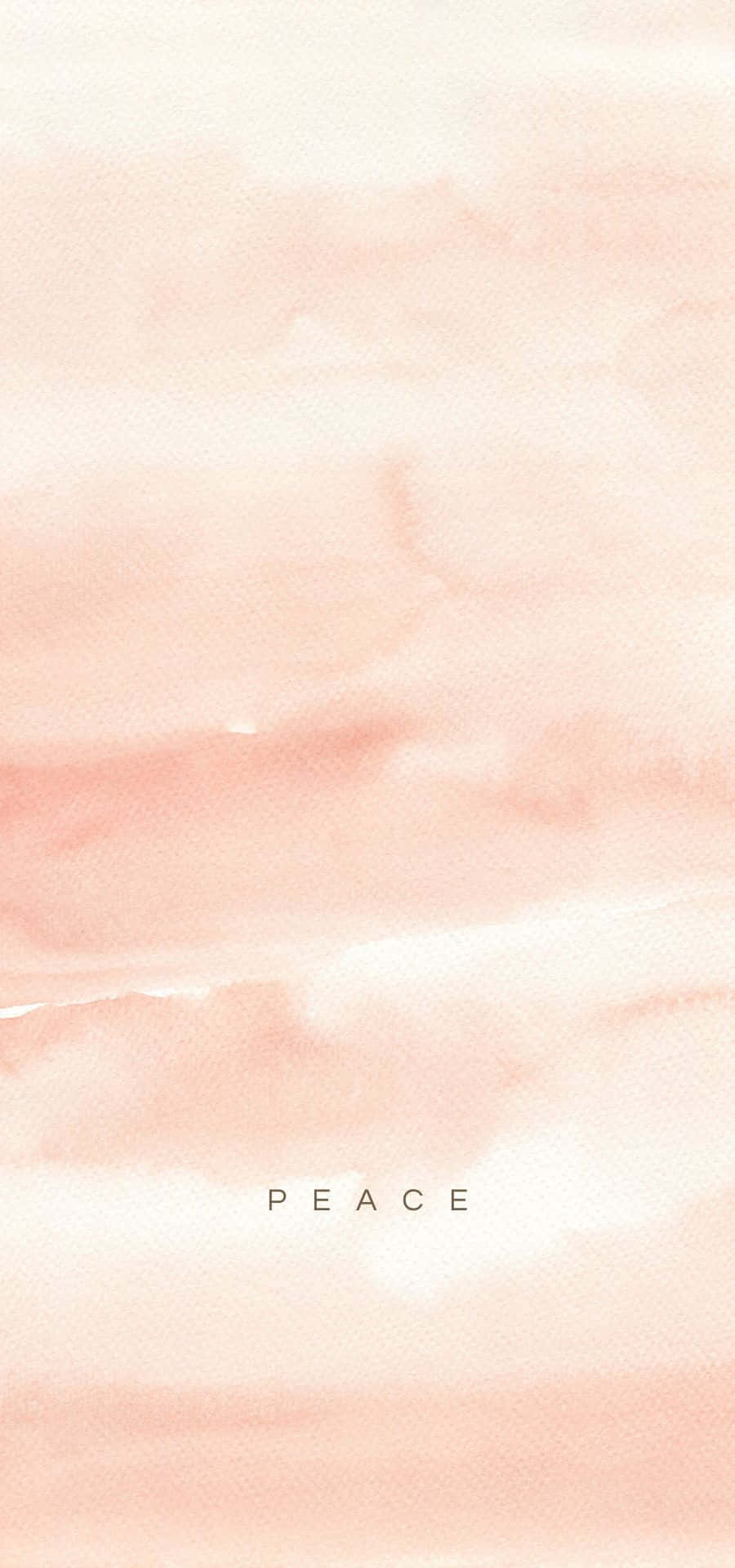ピンクの空と「平和」という言葉が描かれた水彩画 壁紙