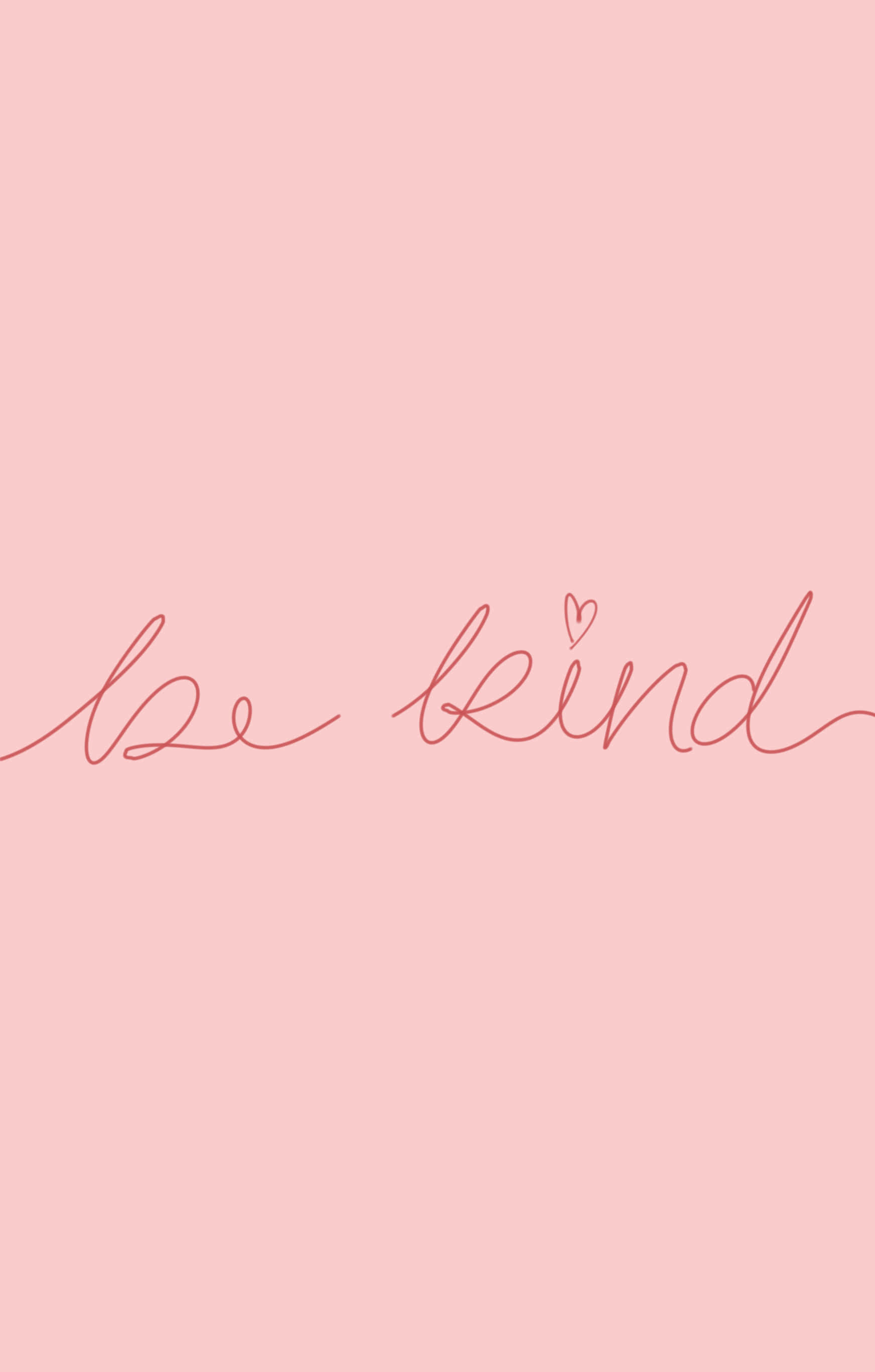 ピンクの背景に手書き風の「be kind」の文字 壁紙