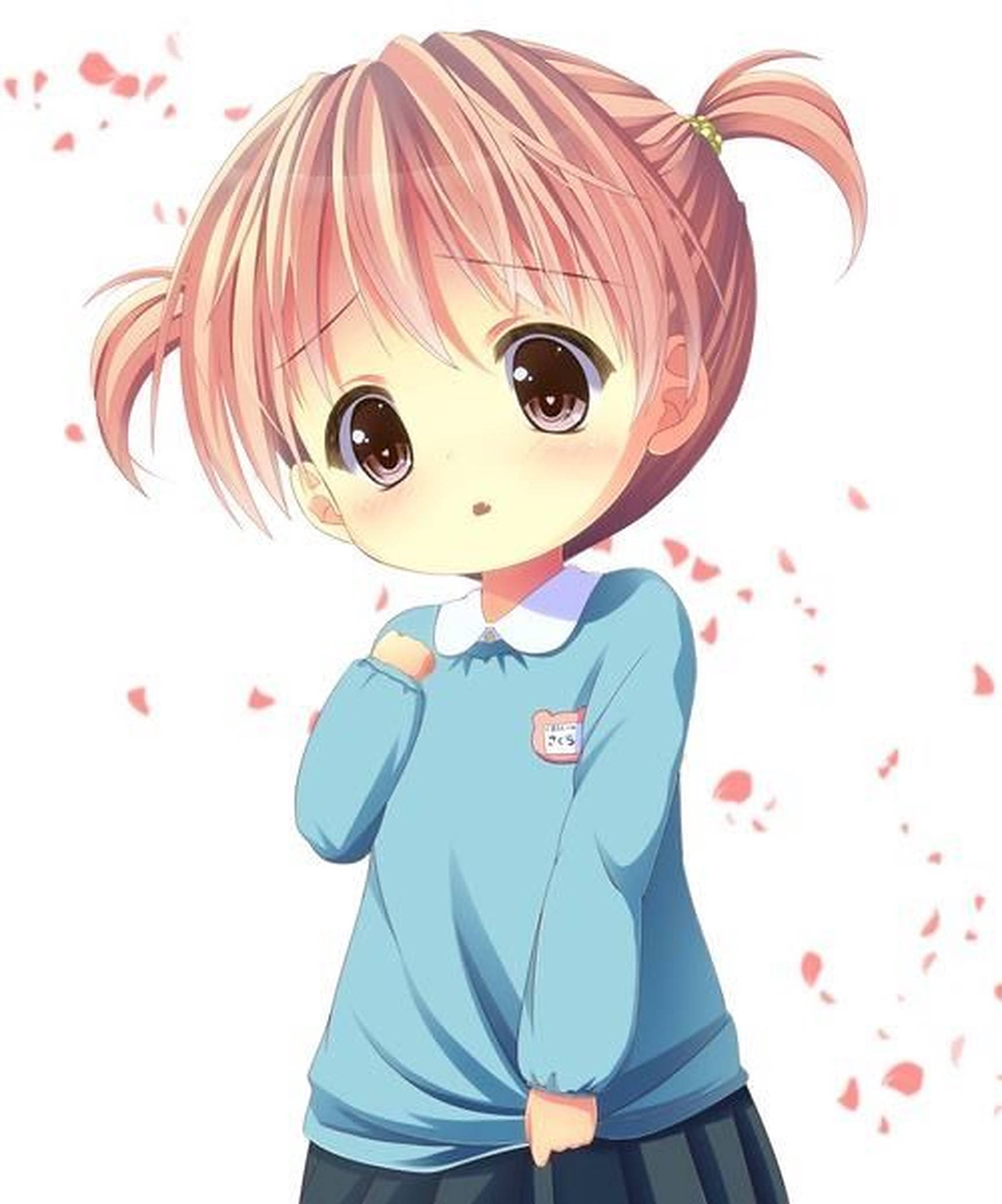 ピンク髪のアニメの子供 壁紙