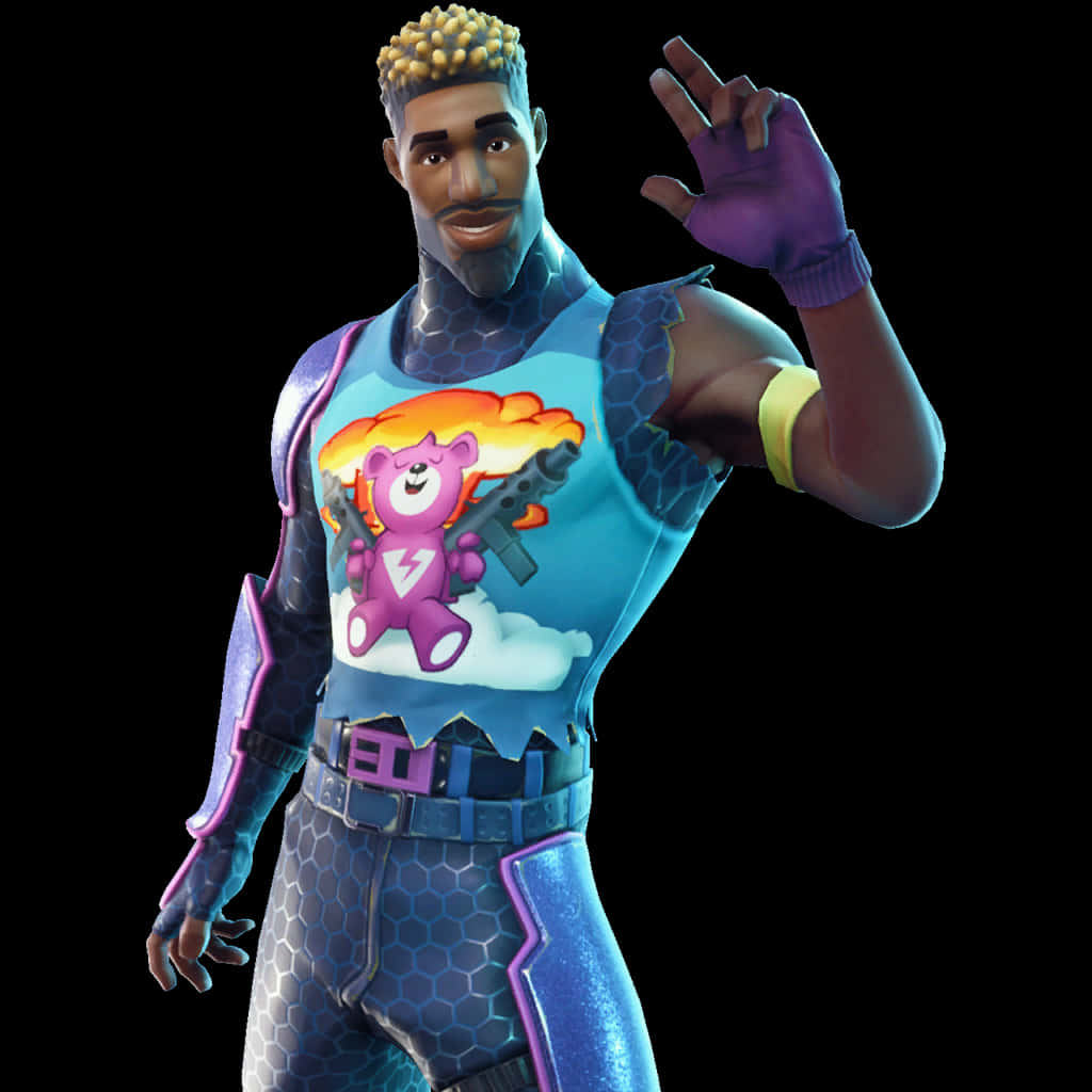 フォートナイトのキャラクターが手を振る挨拶 壁紙