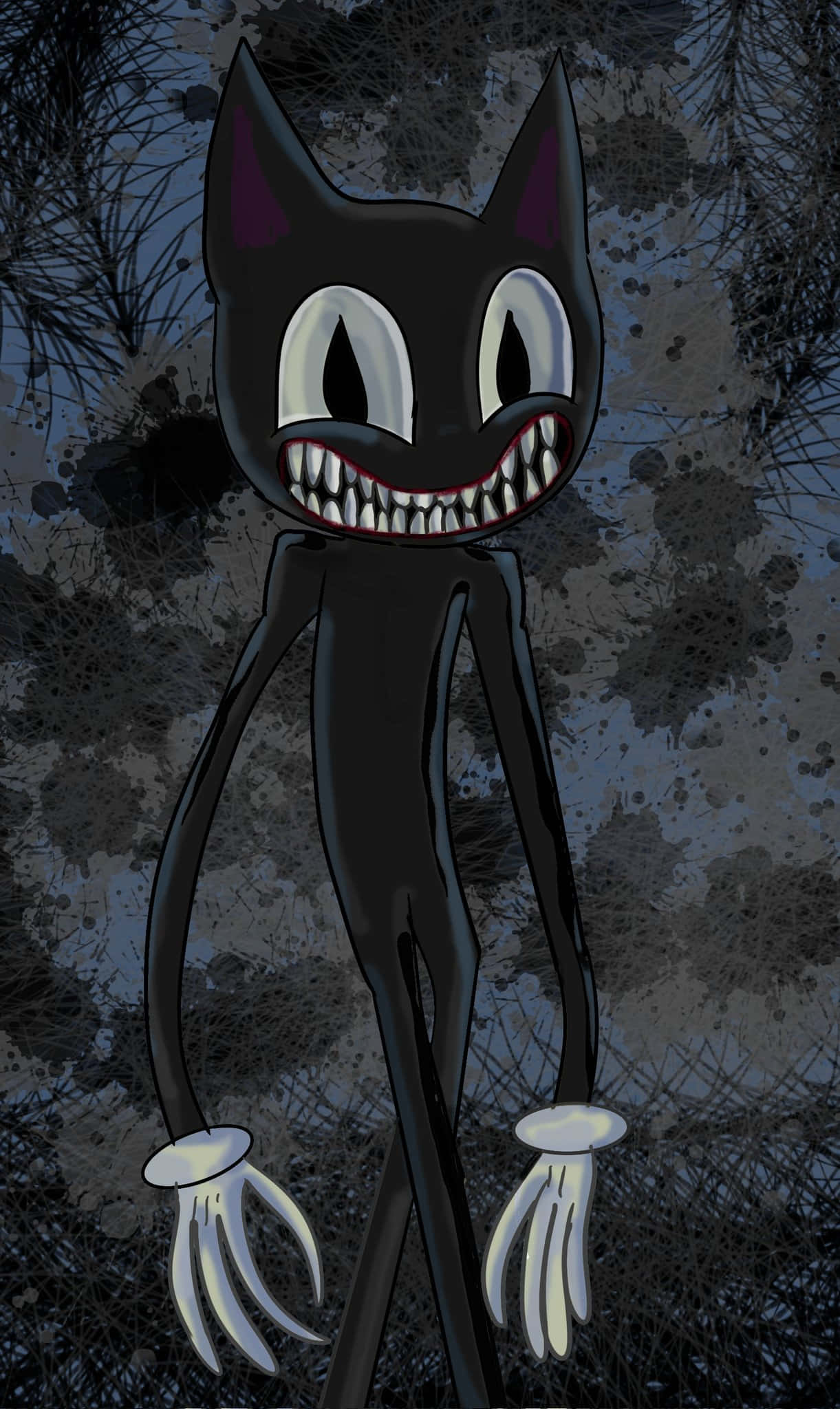フレンドリーに手を振るかわいい猫のイラスト！ 壁紙