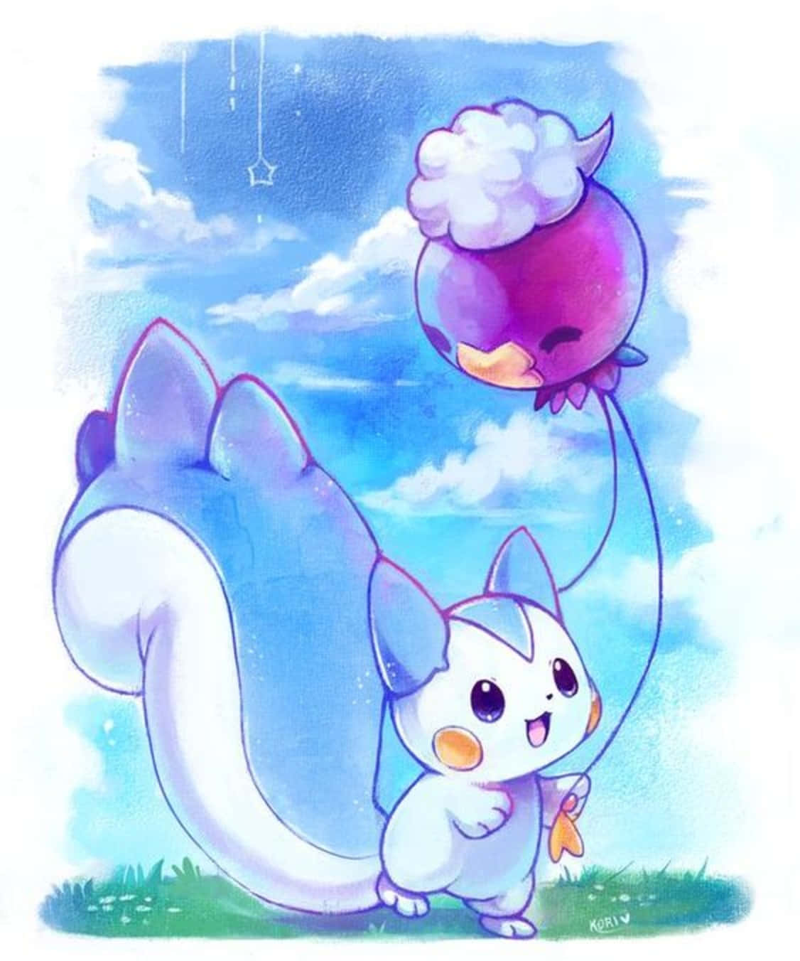 フワライドとパチリス 壁紙
