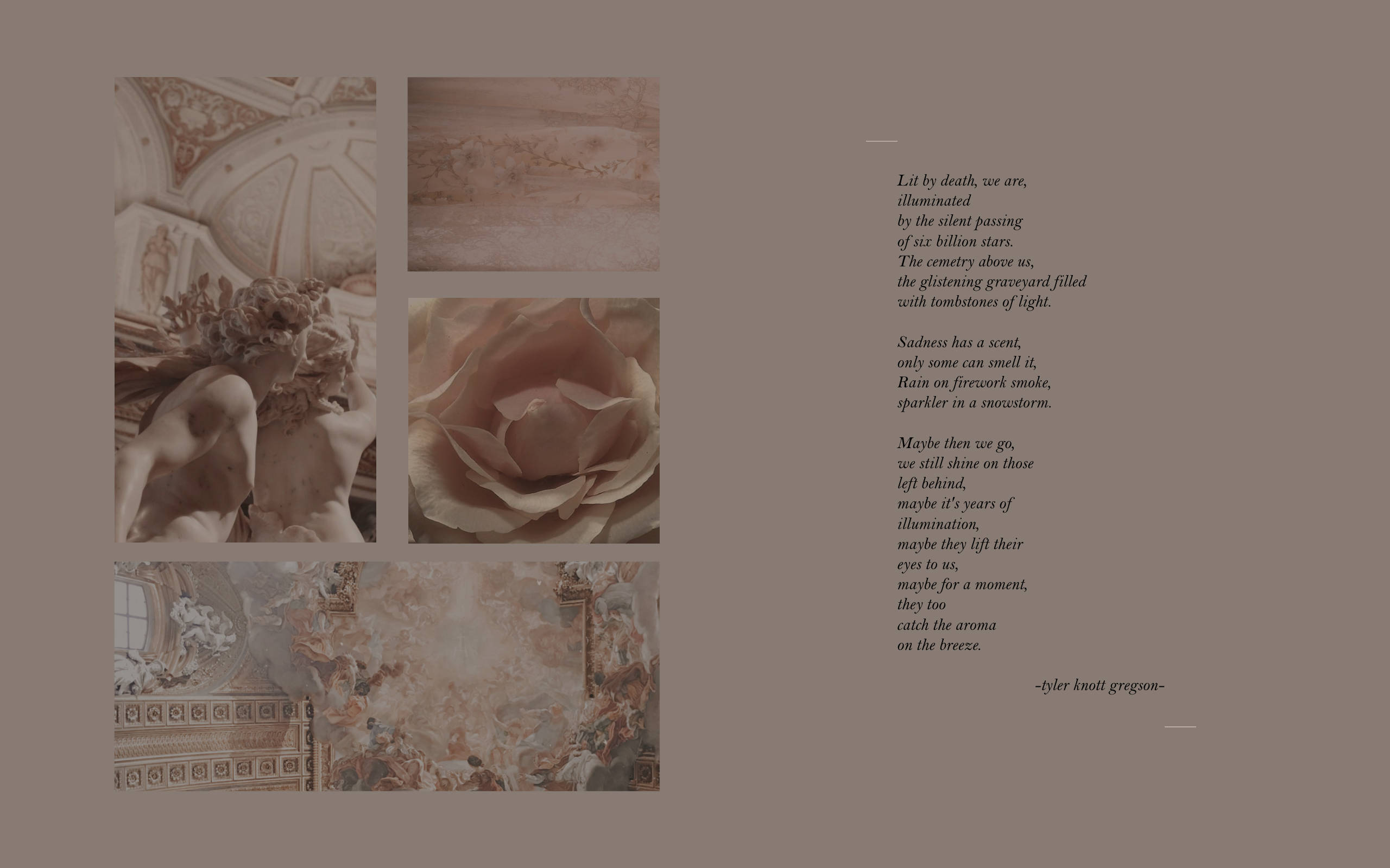 ブラウンコラージュのPinterest風哀愁詩 壁紙